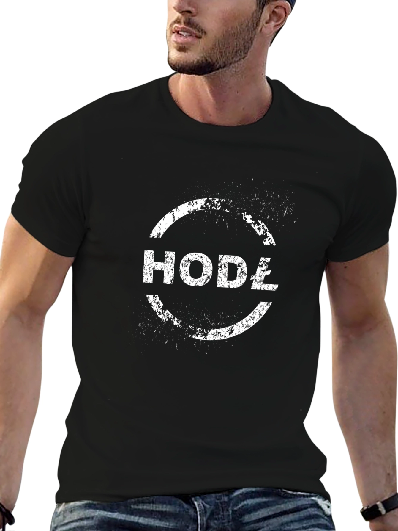 Hodź T-Shirt - Distressed Circle Design - Casual Wear
