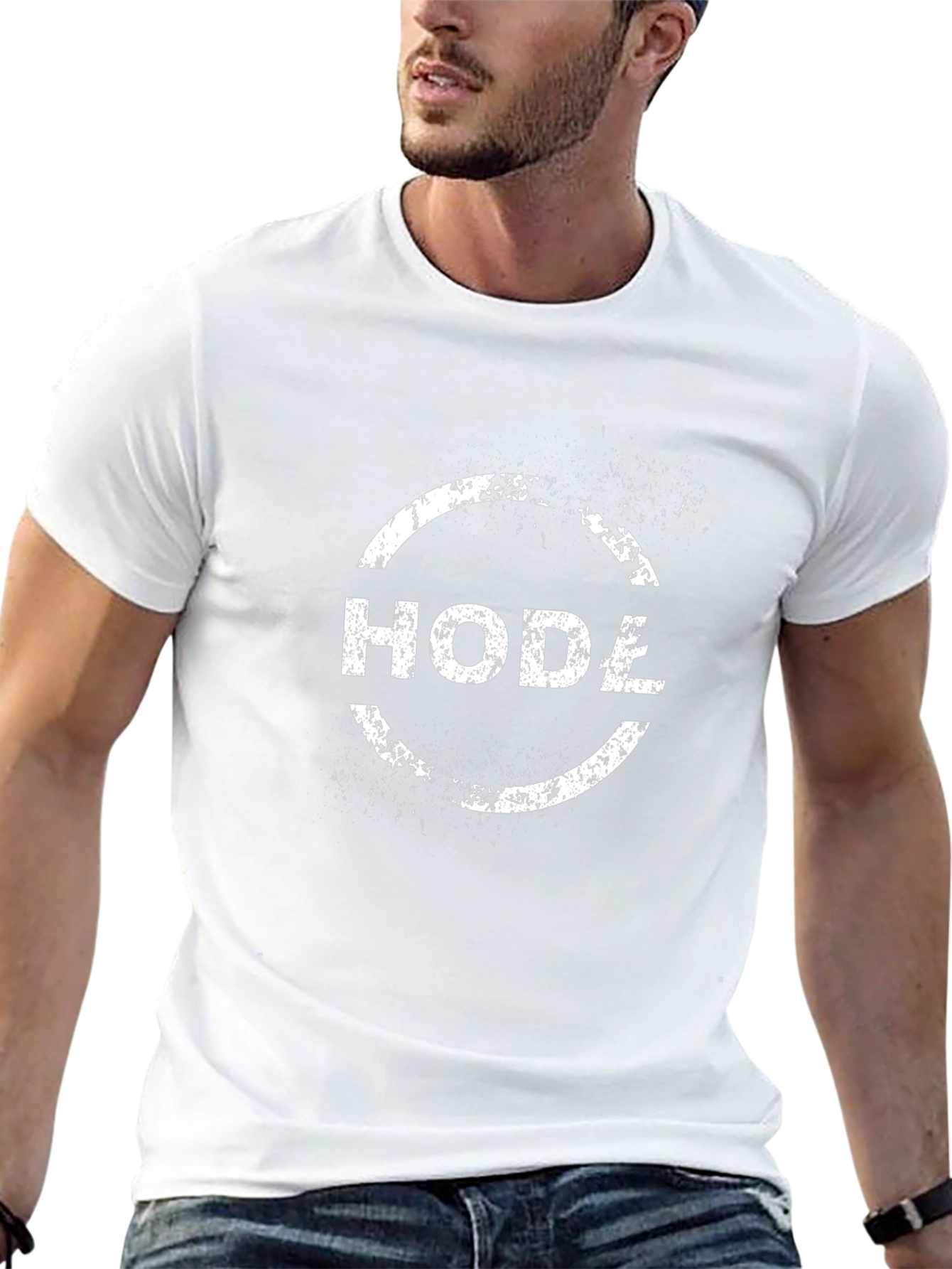 Hodź T-Shirt - Distressed Circle Design - Casual Wear