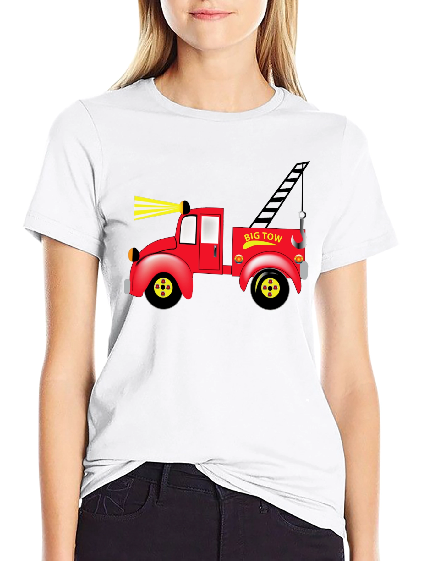 Big Tow Truck Graphic Black T-Shirt