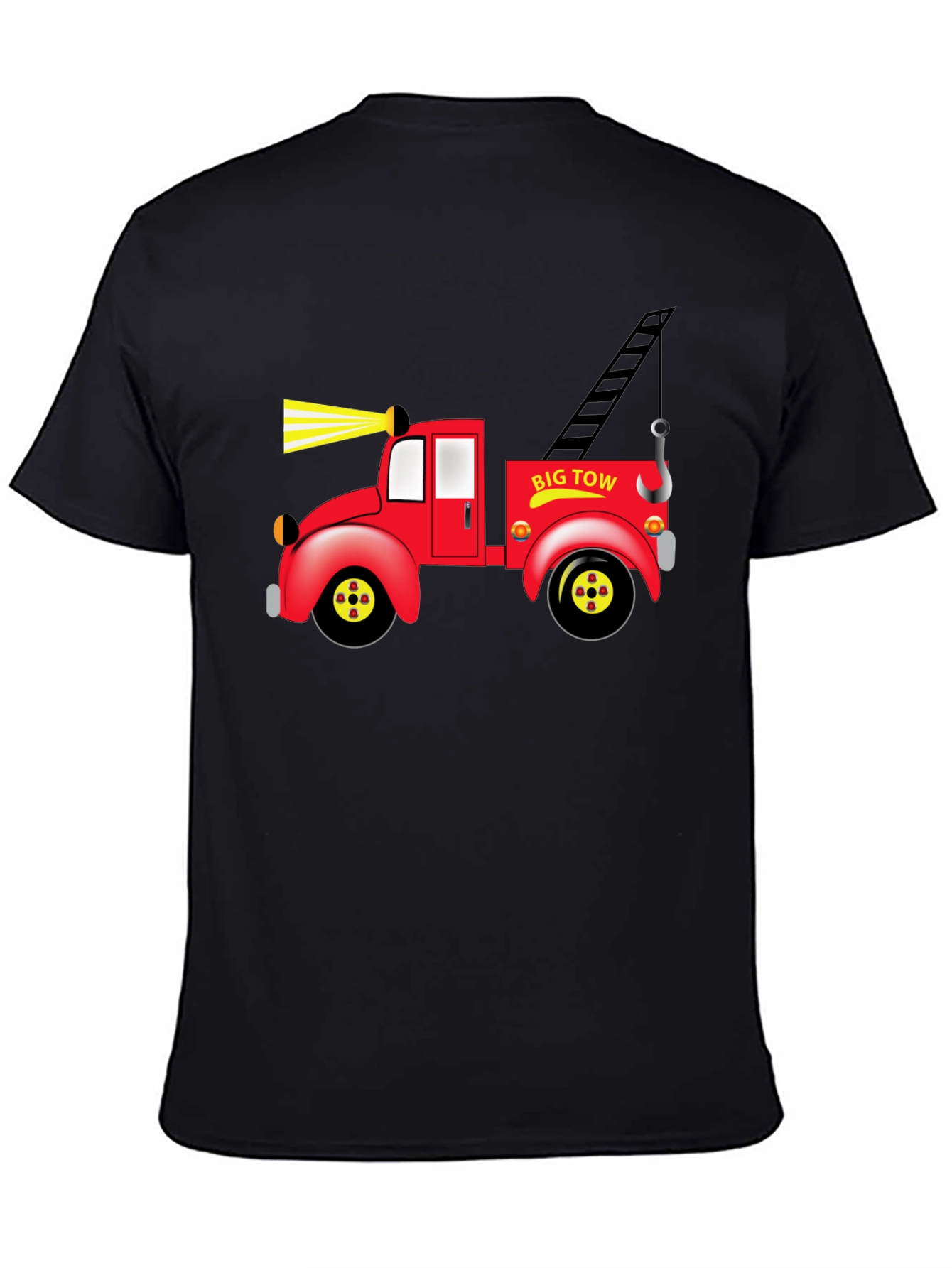 Big Tow Truck Graphic Black T-Shirt