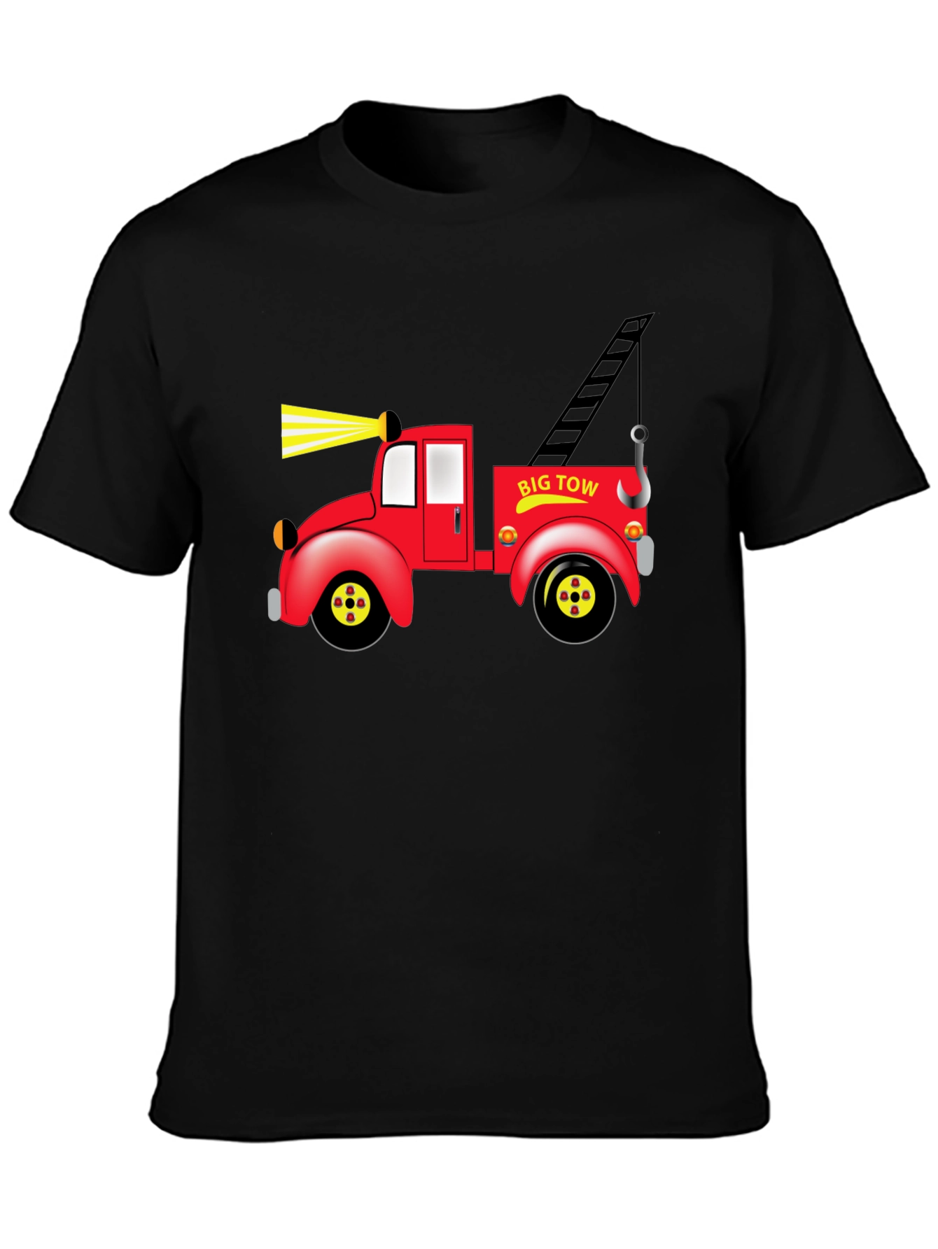 Big Tow Truck Graphic Black T-Shirt
