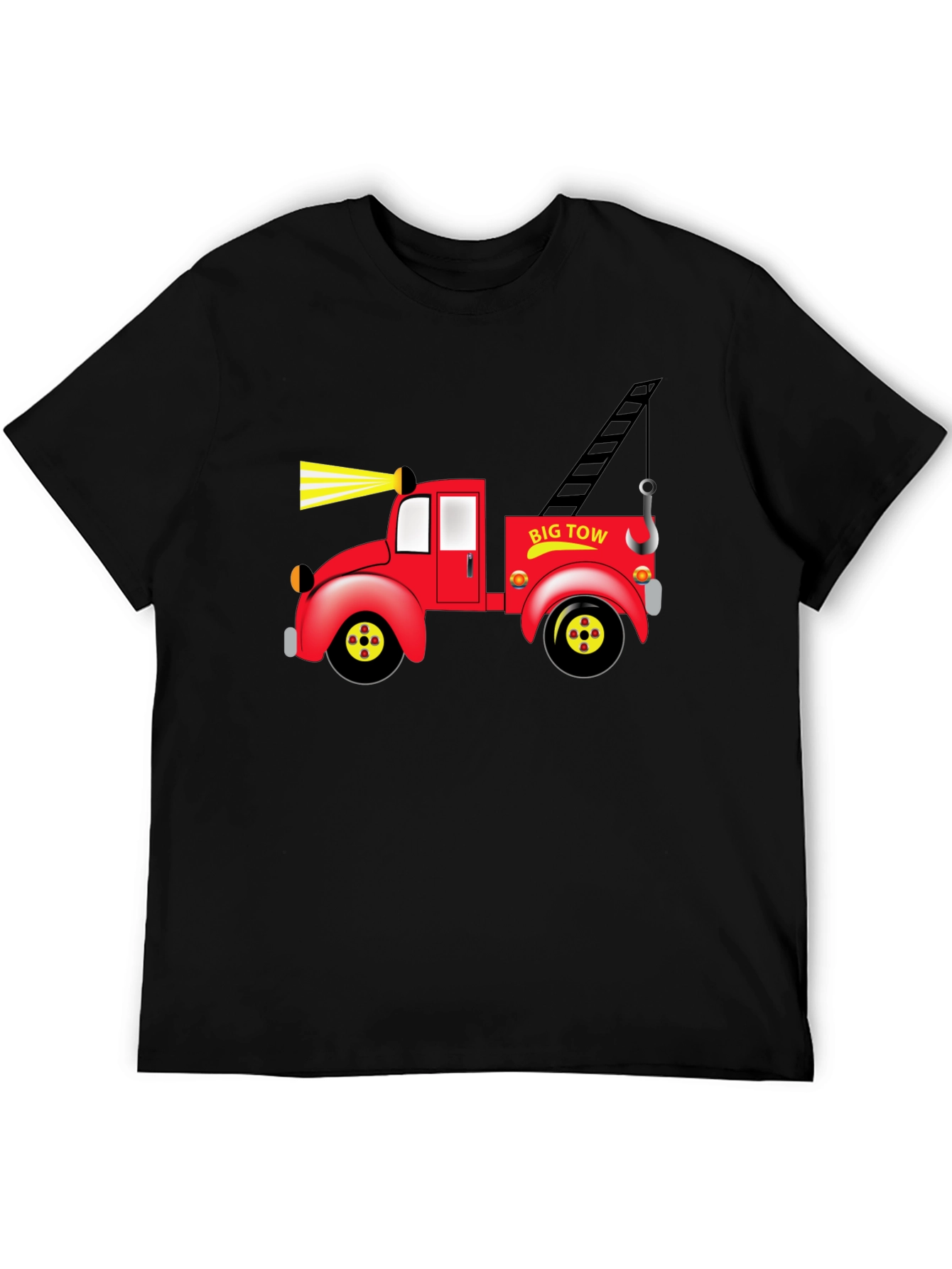 Big Tow Truck Graphic Black T-Shirt