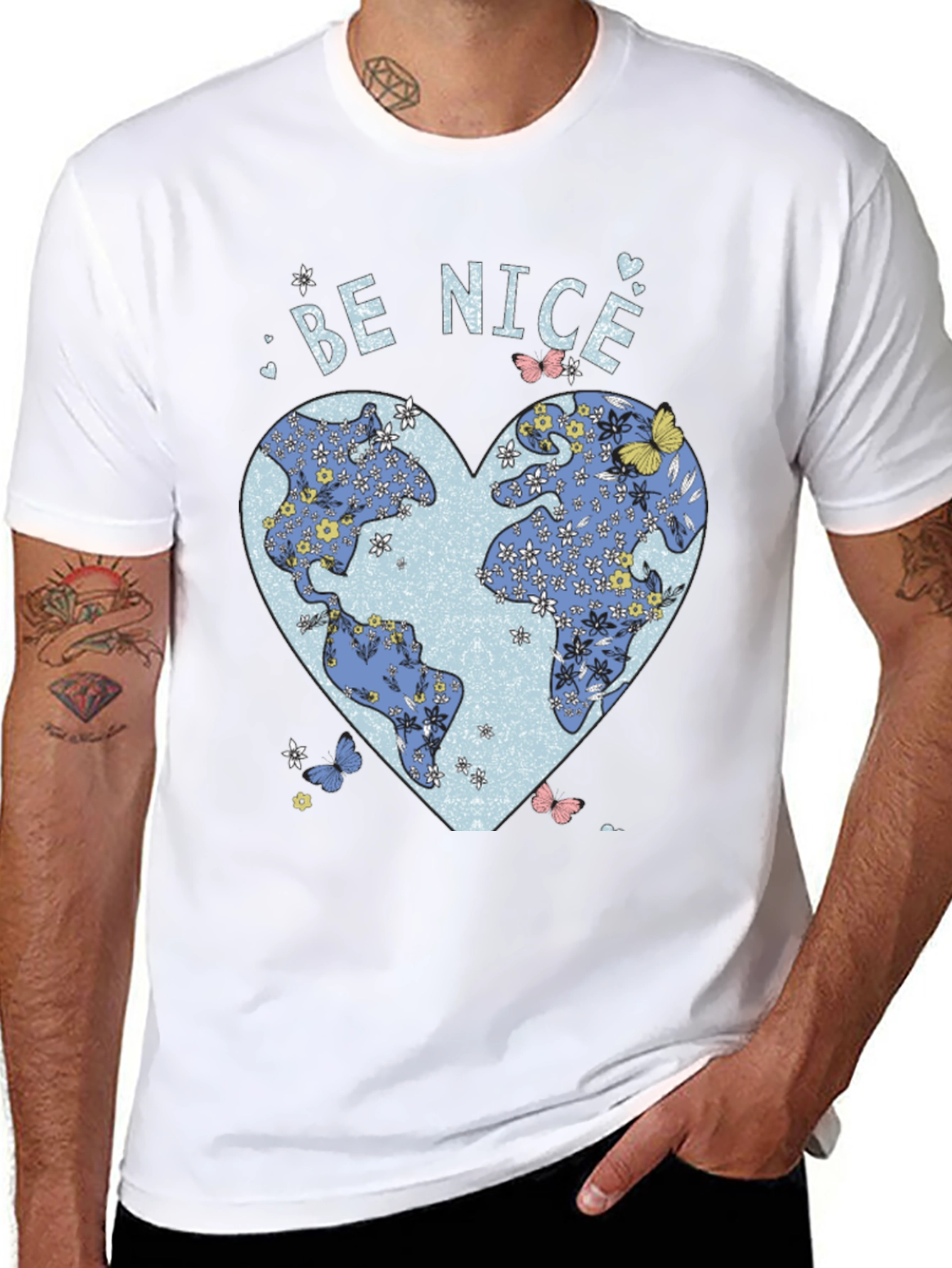 Be Nice Earth Heart Graphic Tee