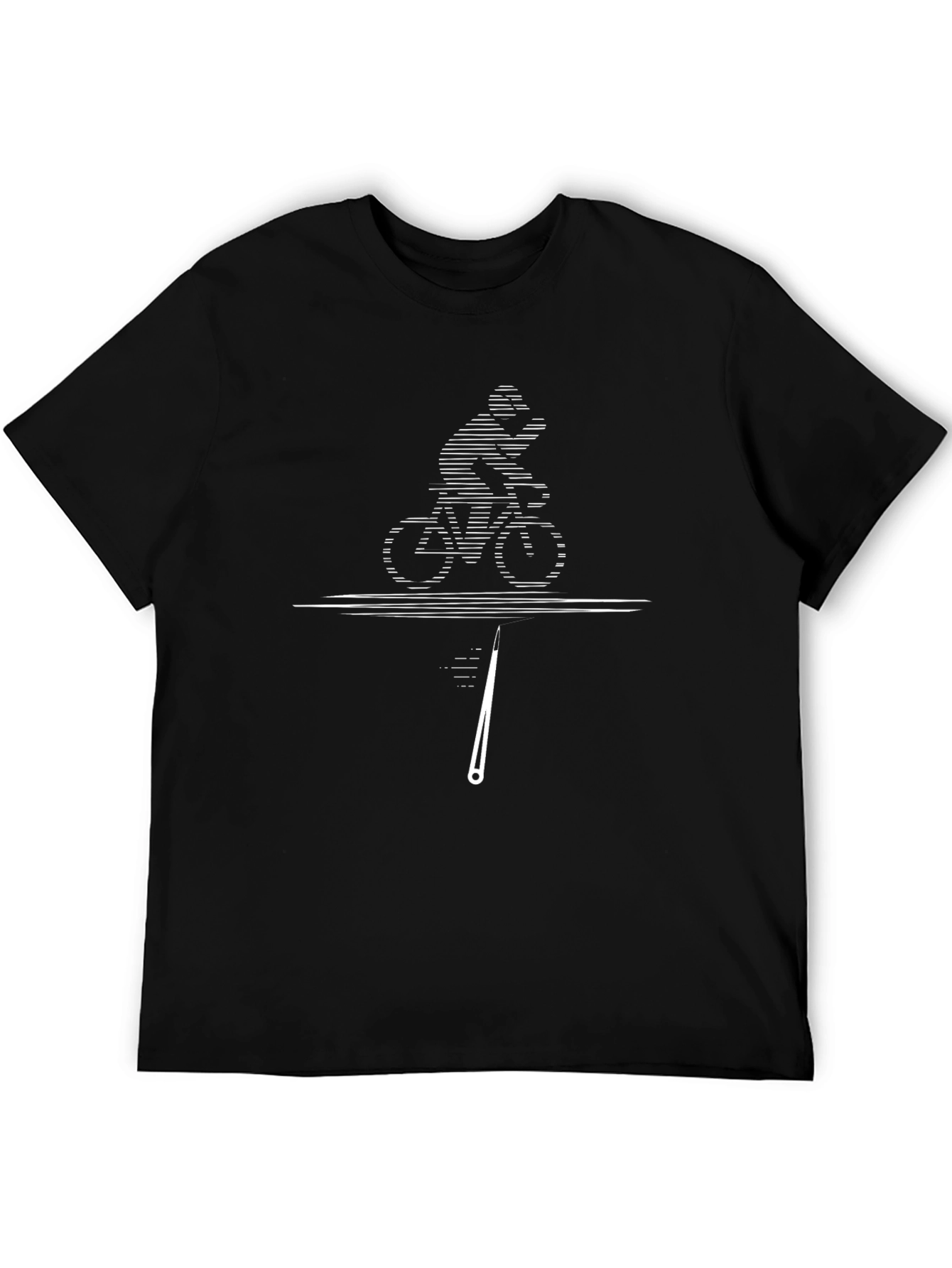 Cycling T-Shirt: Abstract Cyclist Design - Black