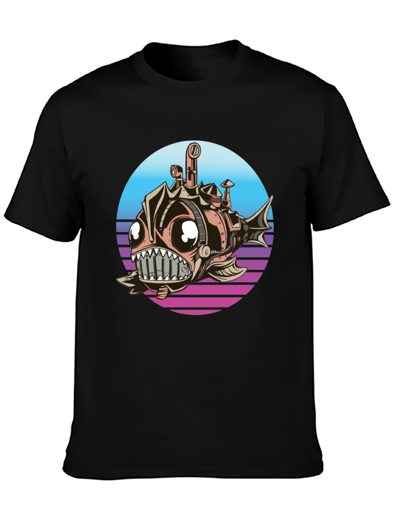 Steampunk Anglerfish T-Shirt - Retro Submarine Design