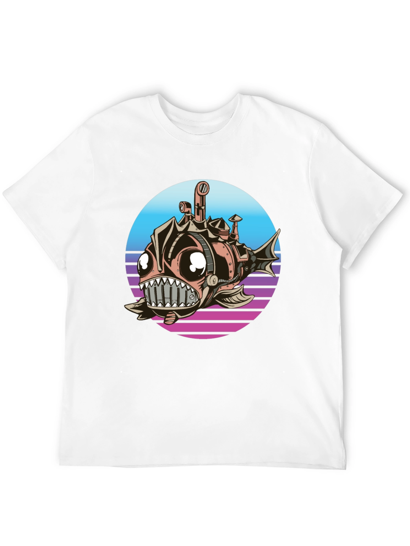 Steampunk Anglerfish T-Shirt - Retro Submarine Design