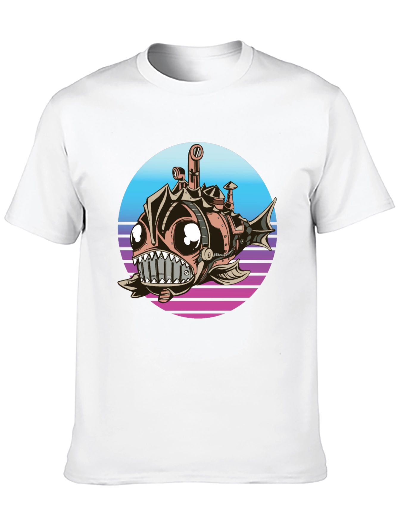 Steampunk Anglerfish T-Shirt - Retro Submarine Design