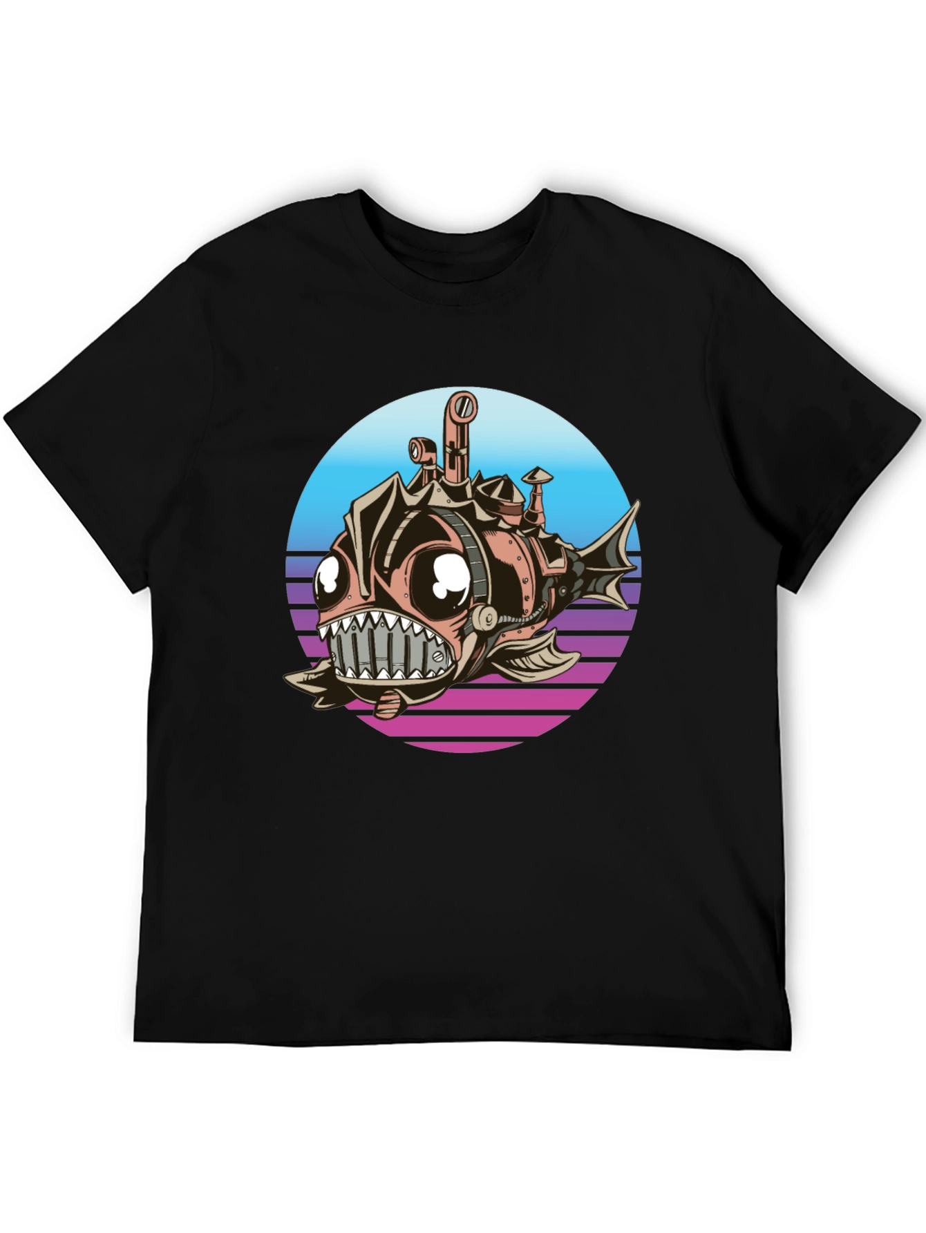 Steampunk Anglerfish T-Shirt - Retro Submarine Design