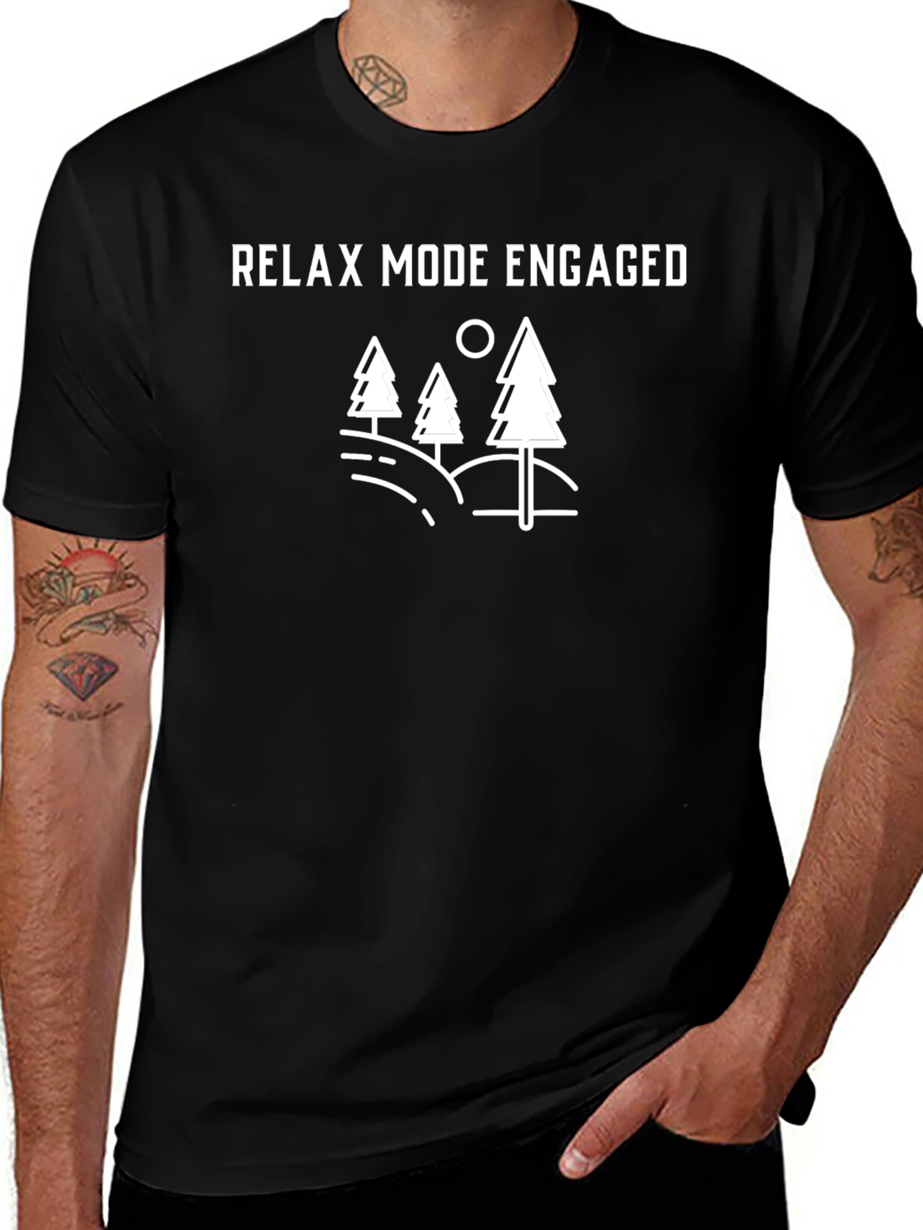 Relax Mode Engaged Black Graphic Tee