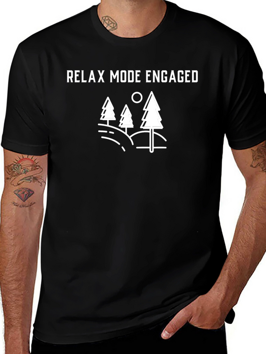 Relax Mode Engaged Black Graphic Tee