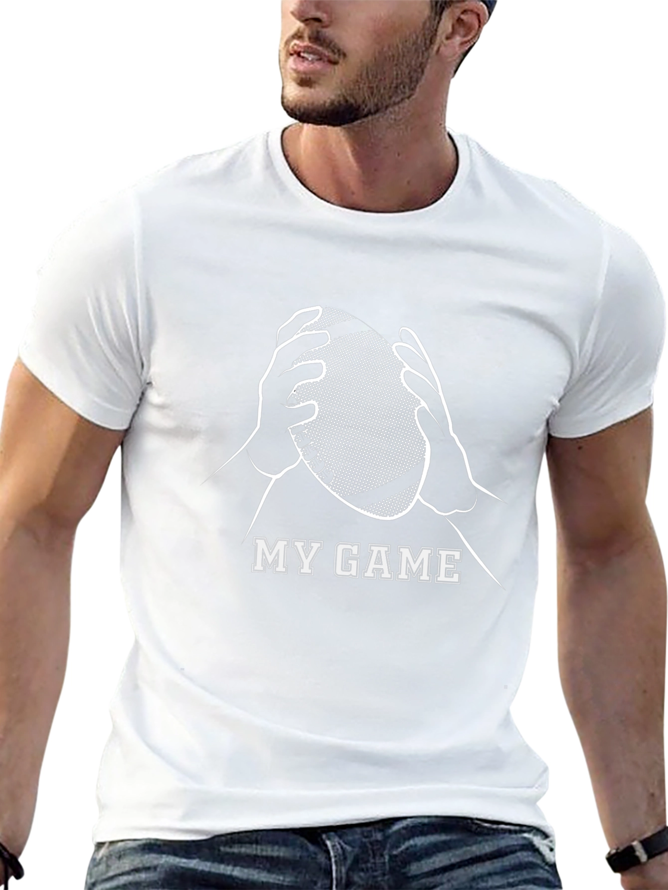 My Game Black Cotton Graphic Tee