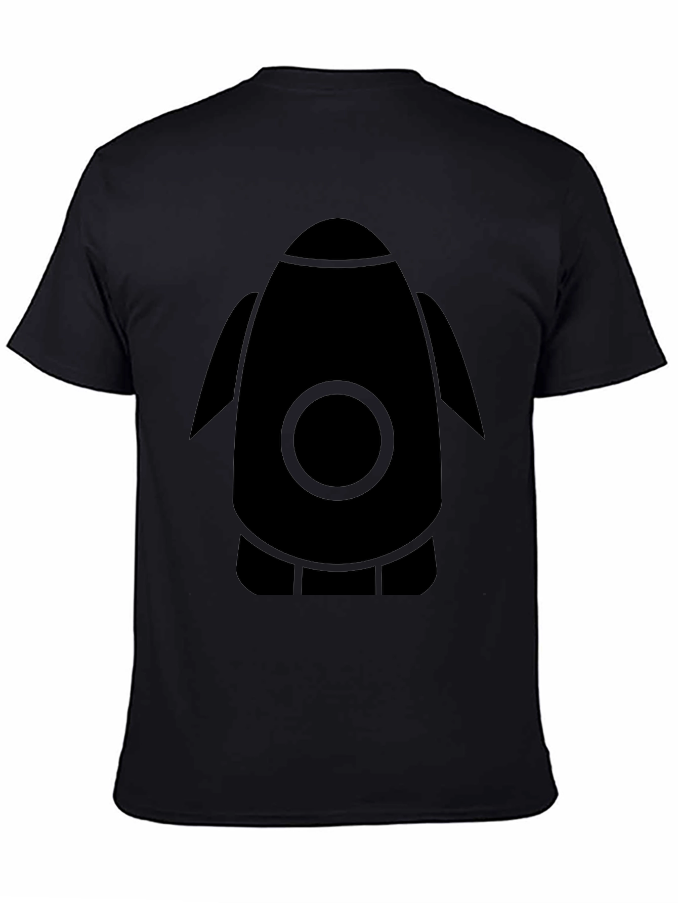 Rocket Graphic Black T-Shirt - Space Enthusiast Tee
