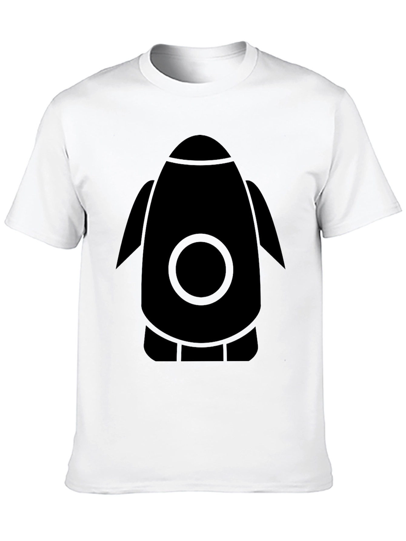 Rocket Graphic Black T-Shirt - Space Enthusiast Tee