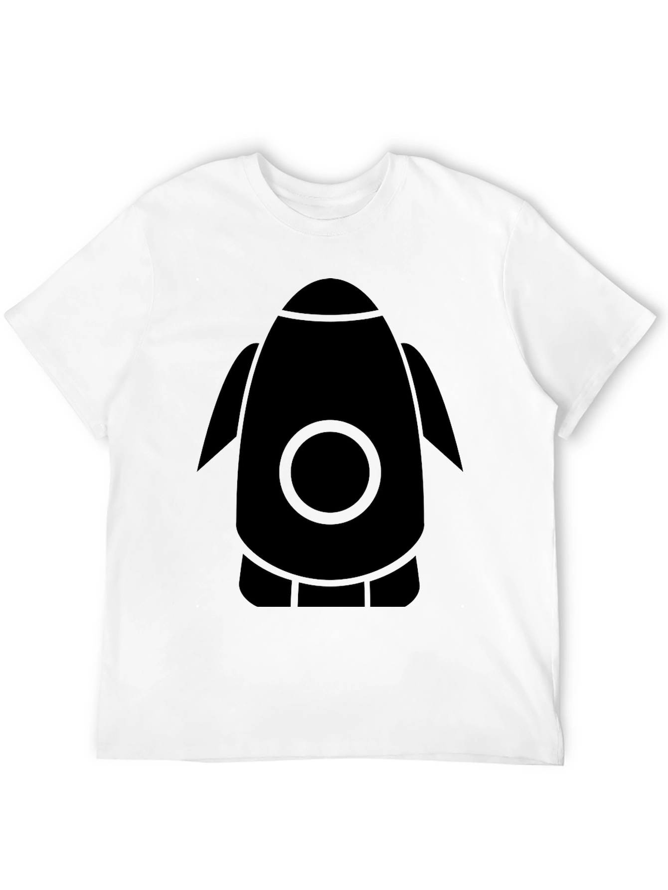 Rocket Graphic Black T-Shirt - Space Enthusiast Tee