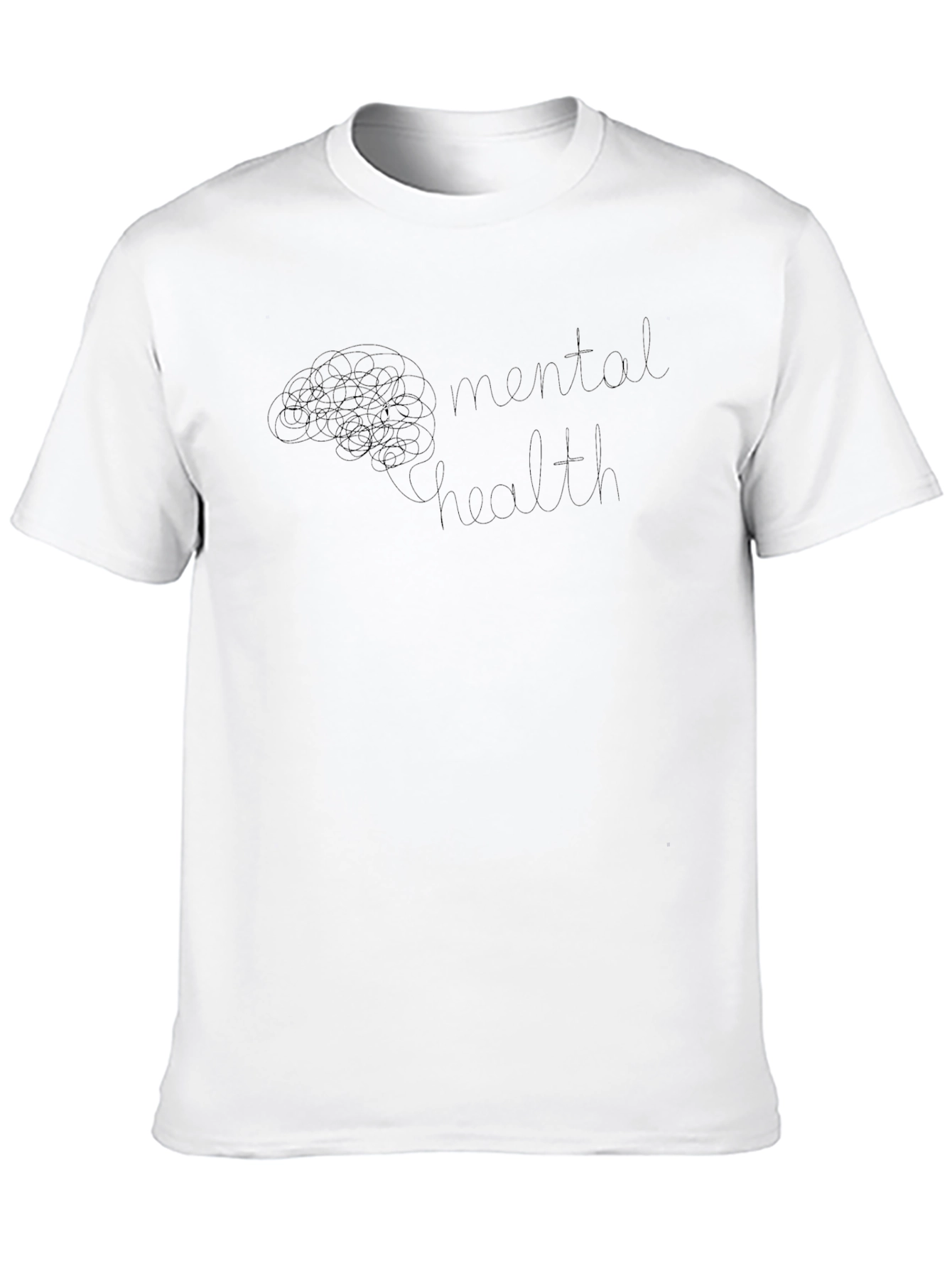 Mental Health Brain Graphic Tee - Black