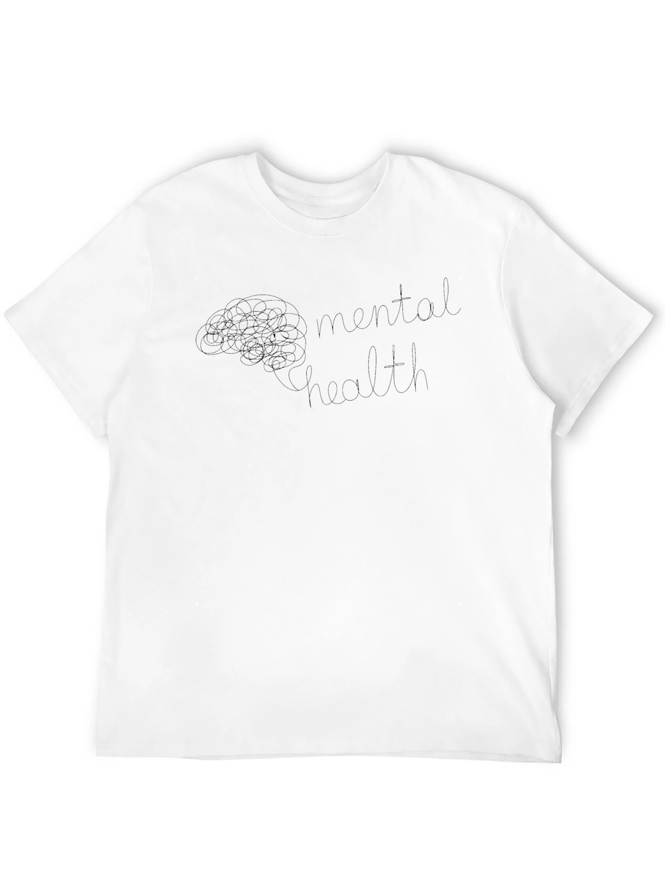 Mental Health Brain Graphic Tee - Black
