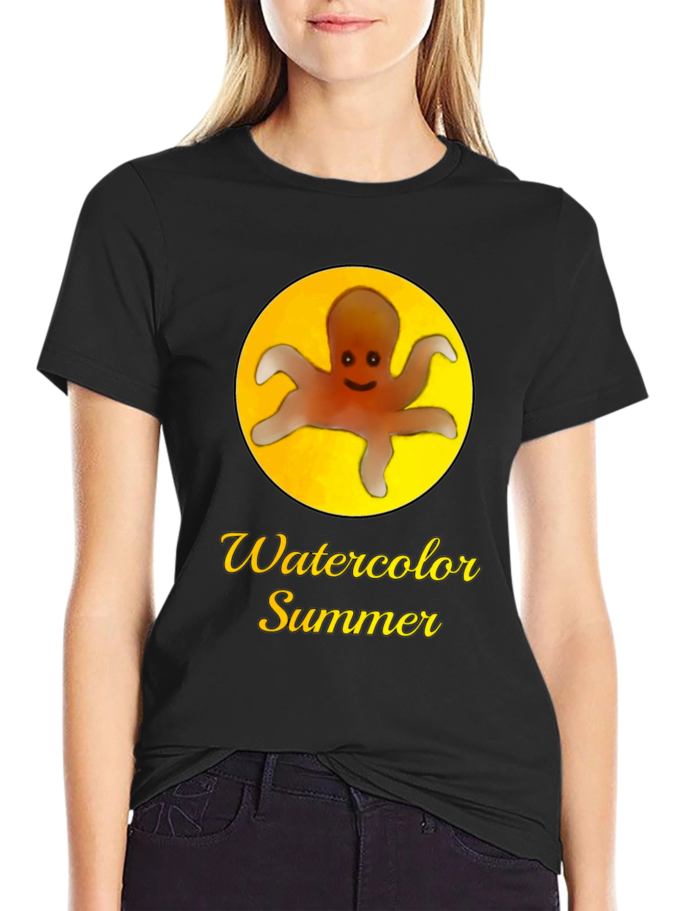 Watercolor Summer Octopus T-Shirt