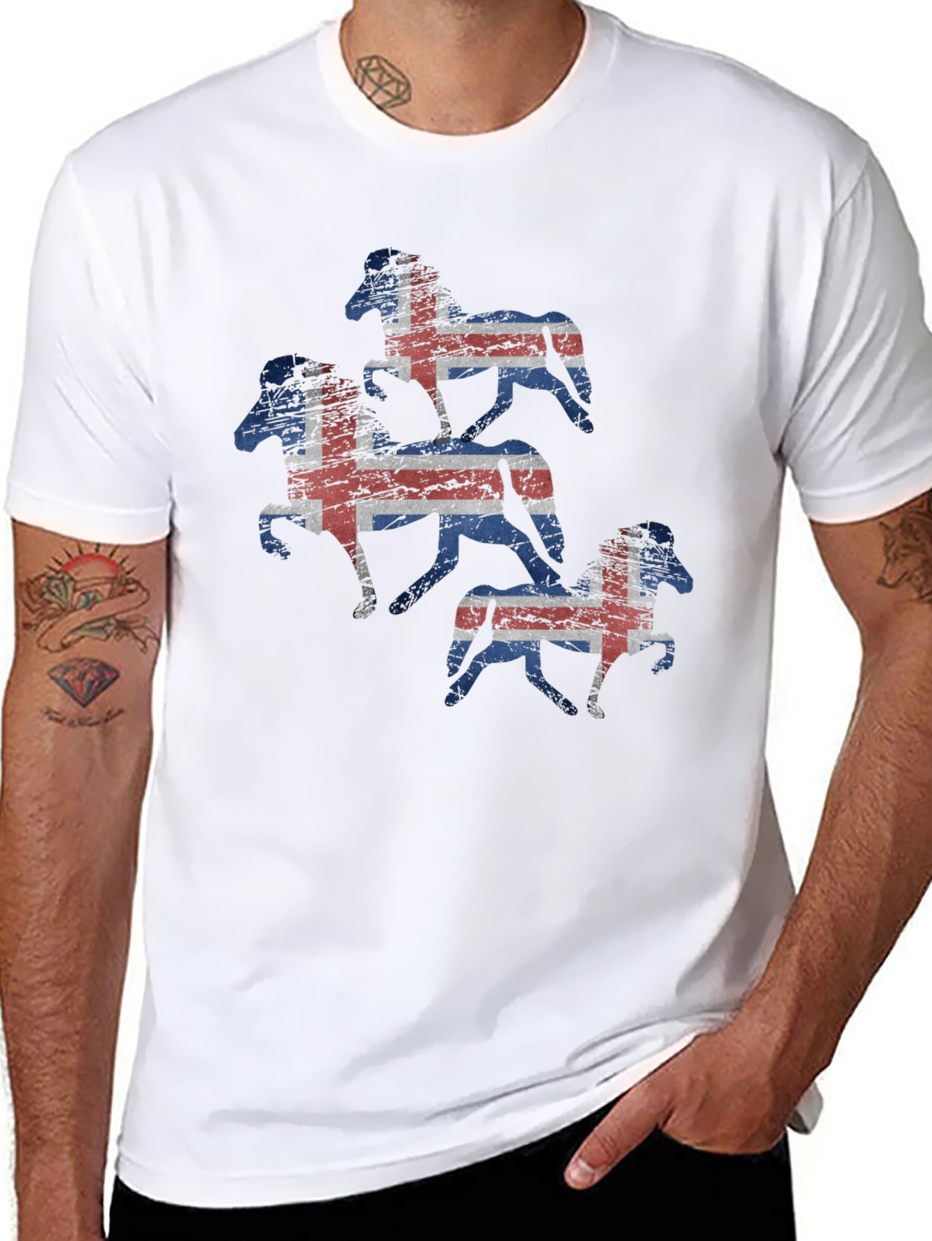 Icelandic Horse Flag T-Shirt - Black
