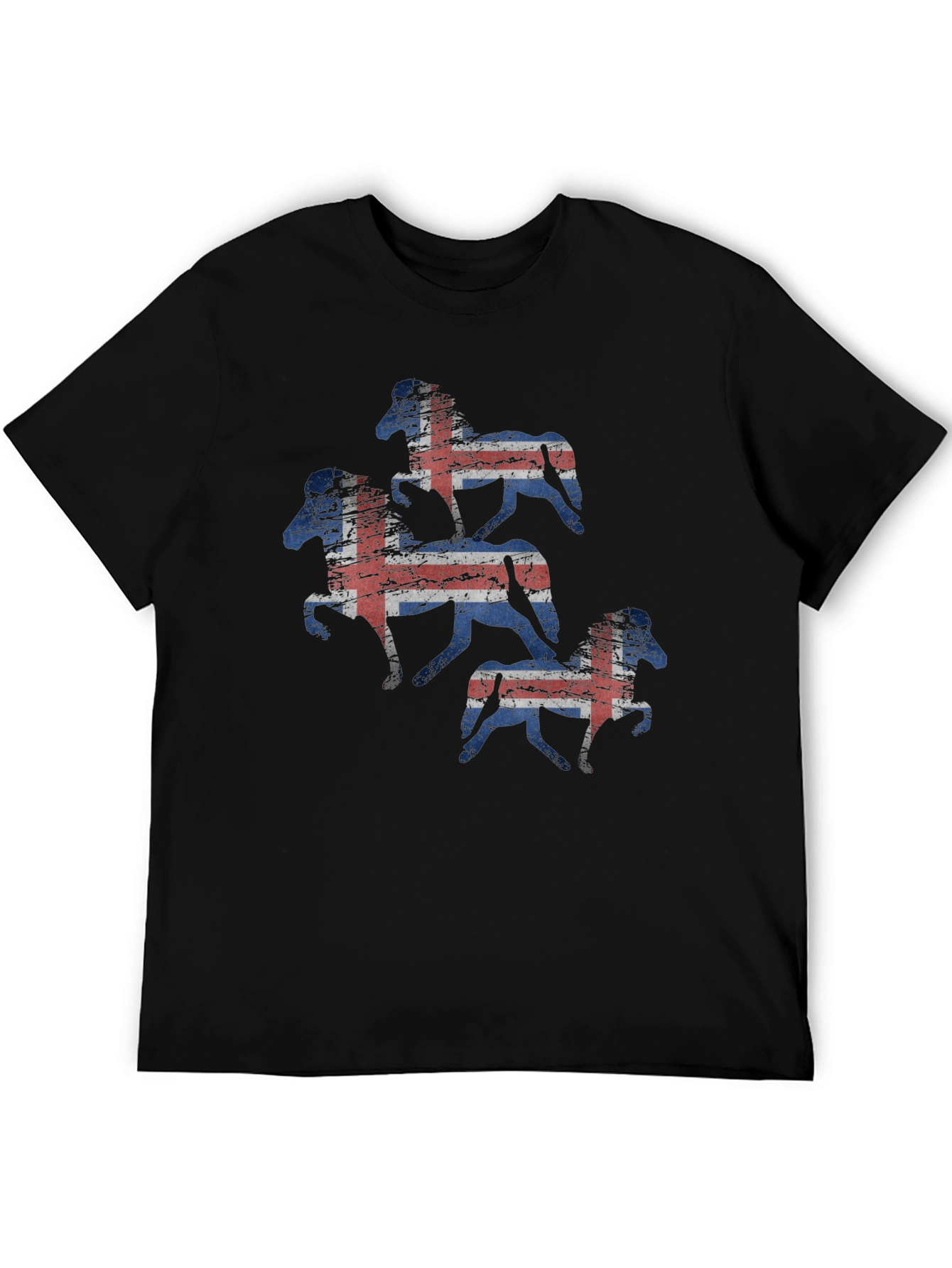 Icelandic Horse Flag T-Shirt - Black