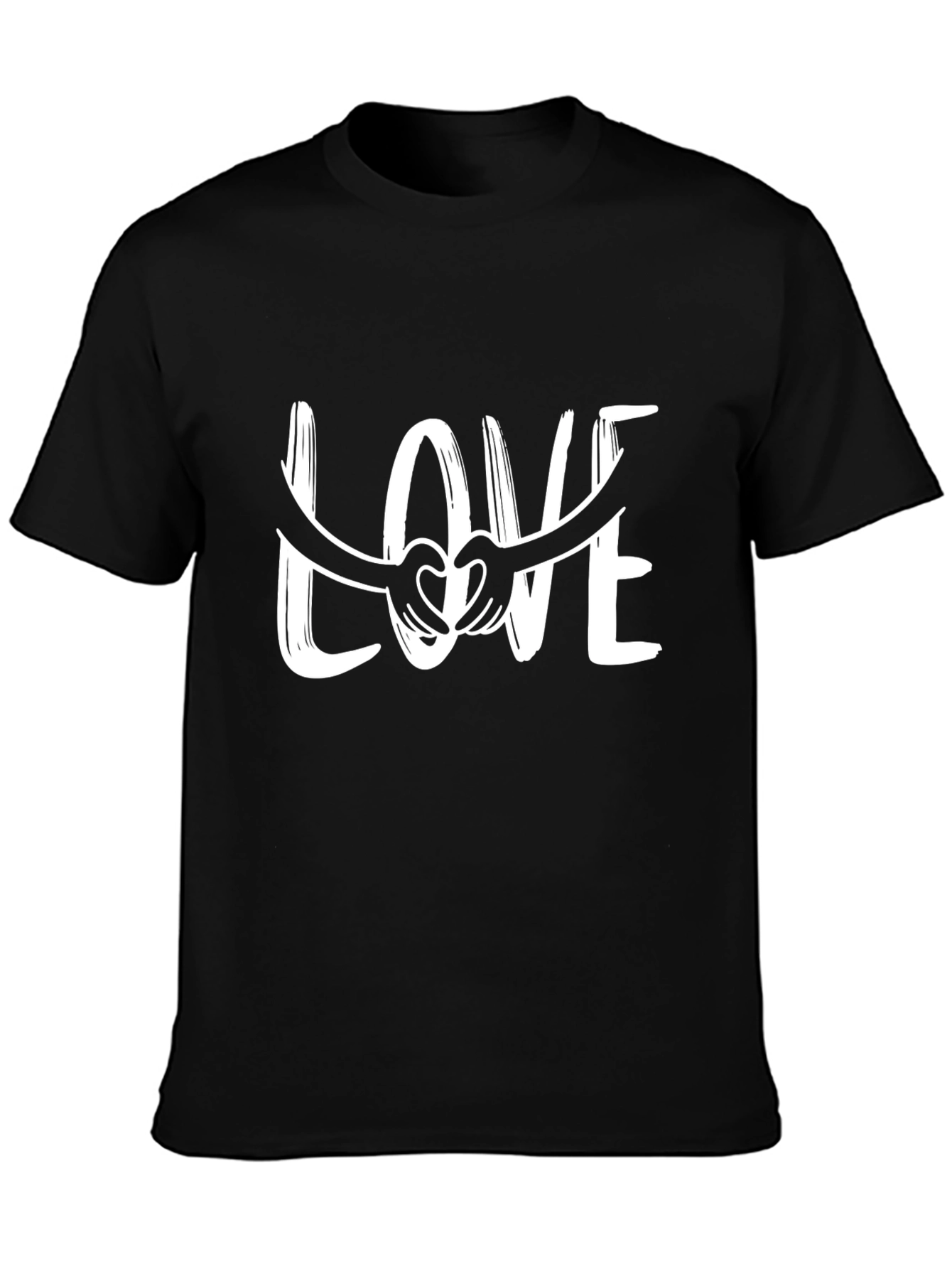 Love Hands Heart Graphic Tee - Stylish Black T-Shirt