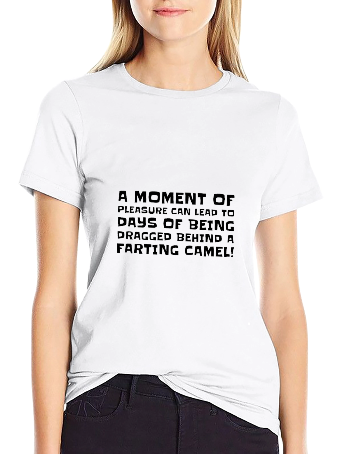 Funny Farting Camel Graphic T-Shirt - Black