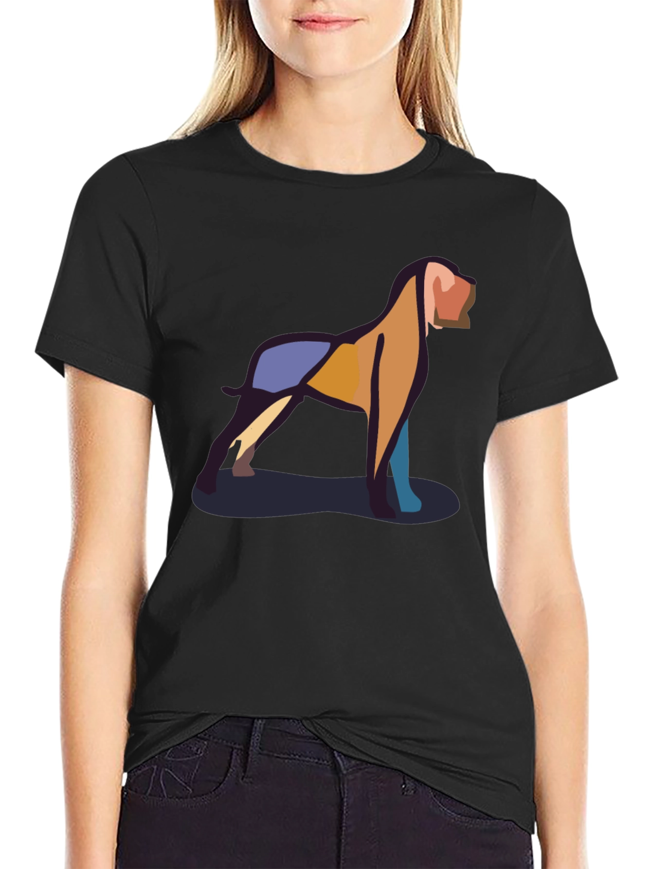 Abstract Geometric Dog T-Shirt – Modern Dog Lover Graphic Tee Gift
