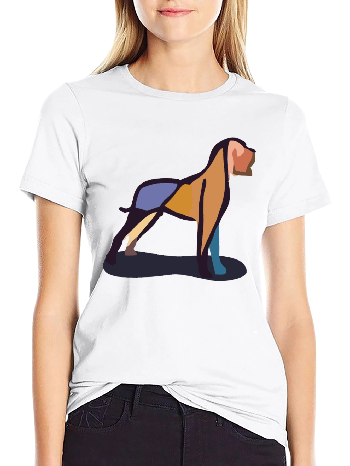 Abstract Geometric Dog T-Shirt – Modern Dog Lover Graphic Tee Gift