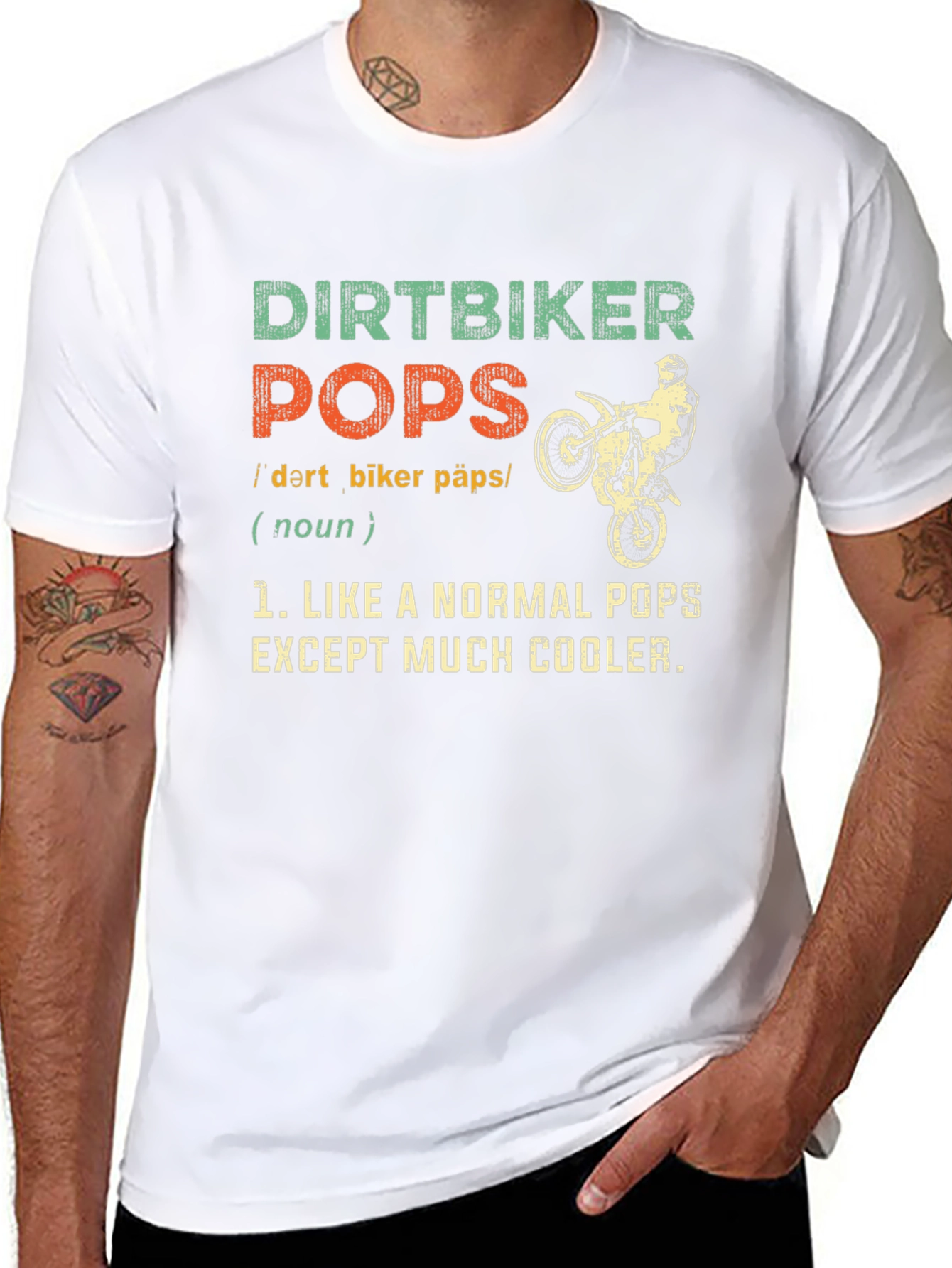 Dirtbiker Pops T-Shirt - Cool Dad Gift
