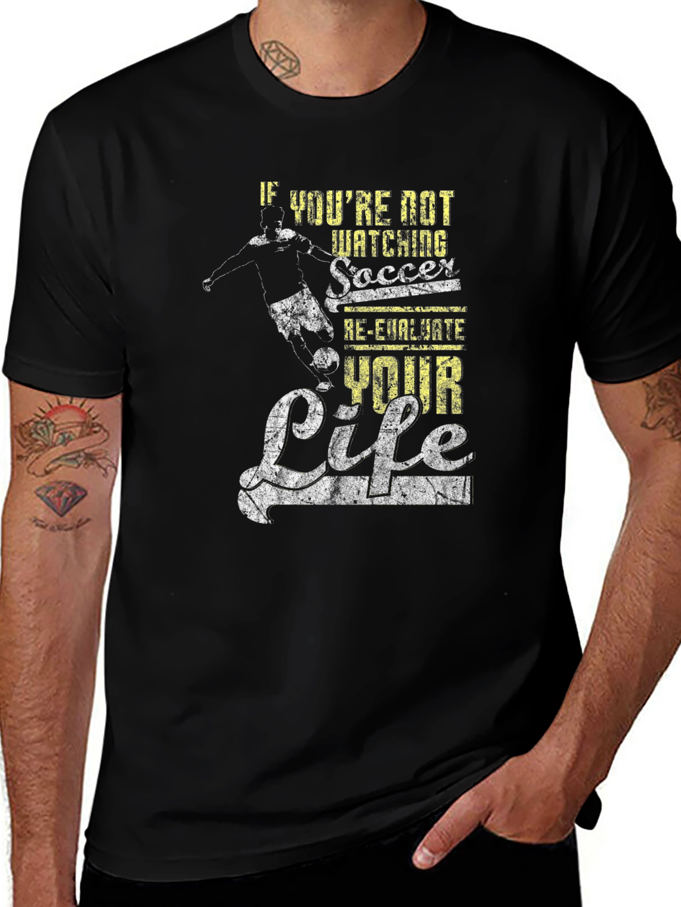 Soccer Fan Graphic T-Shirt - Re-Evaluate Your Life