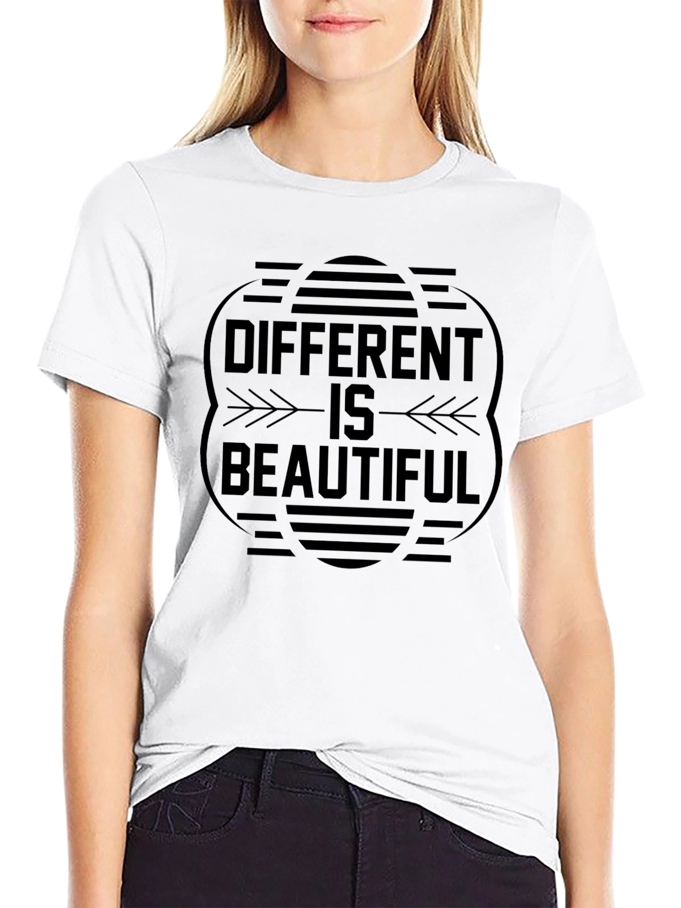 Different is Beautiful Black Graphic Tee