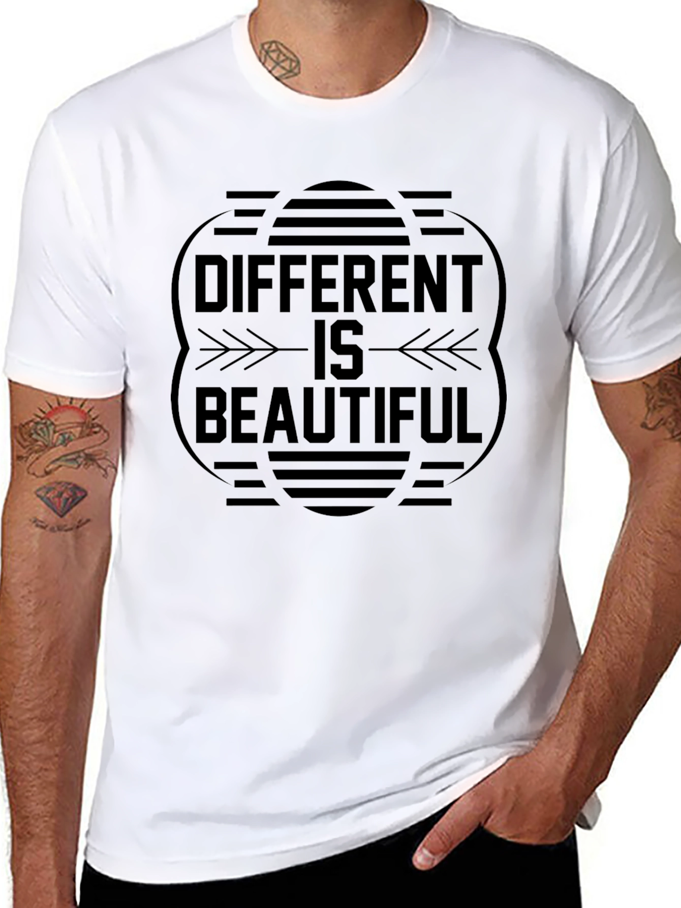 Different is Beautiful Black Graphic Tee