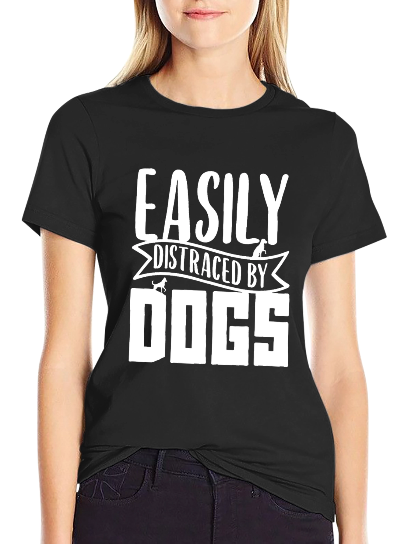 Easily Distracted By Dogs Graphic T-Shirt