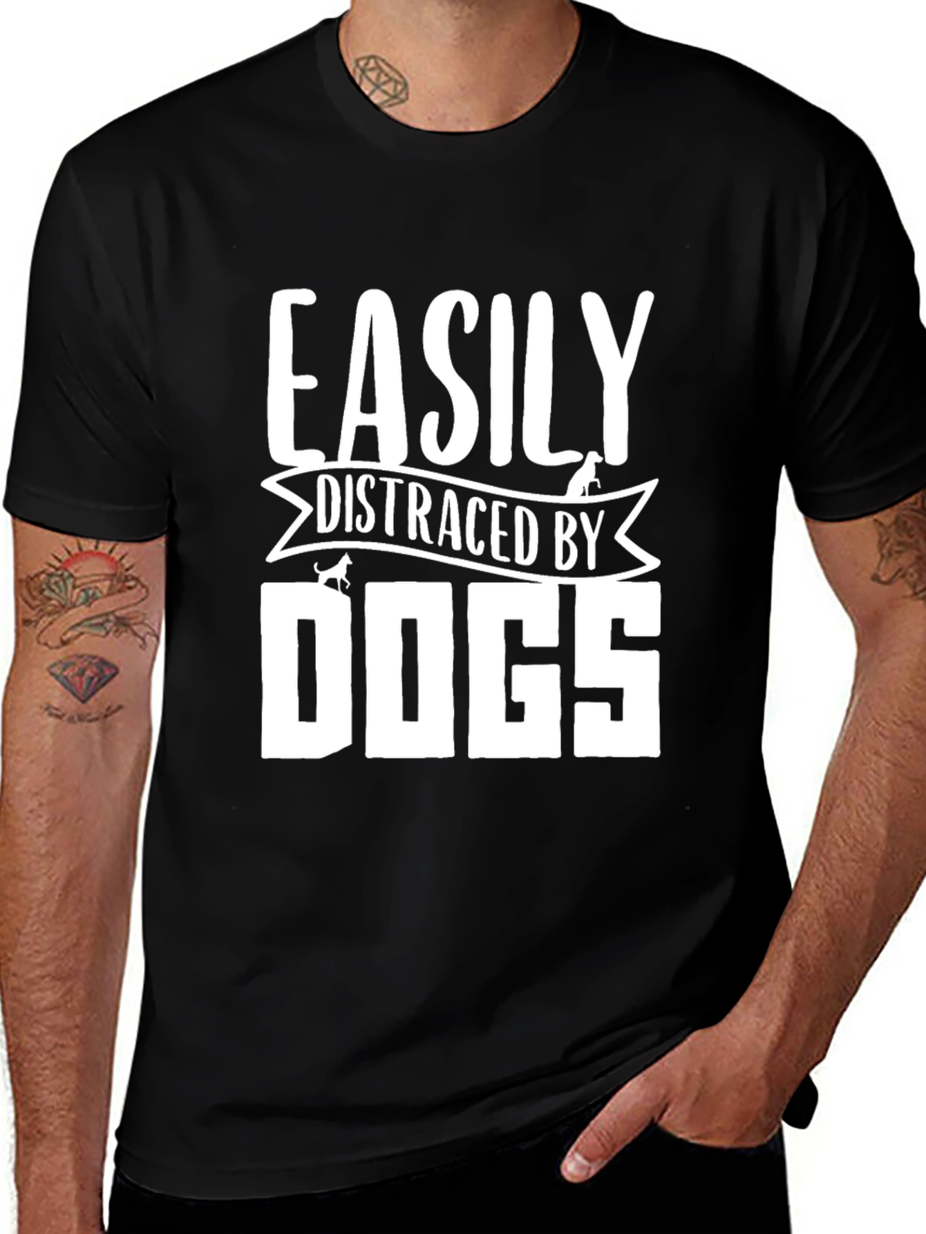 Easily Distracted By Dogs Graphic T-Shirt