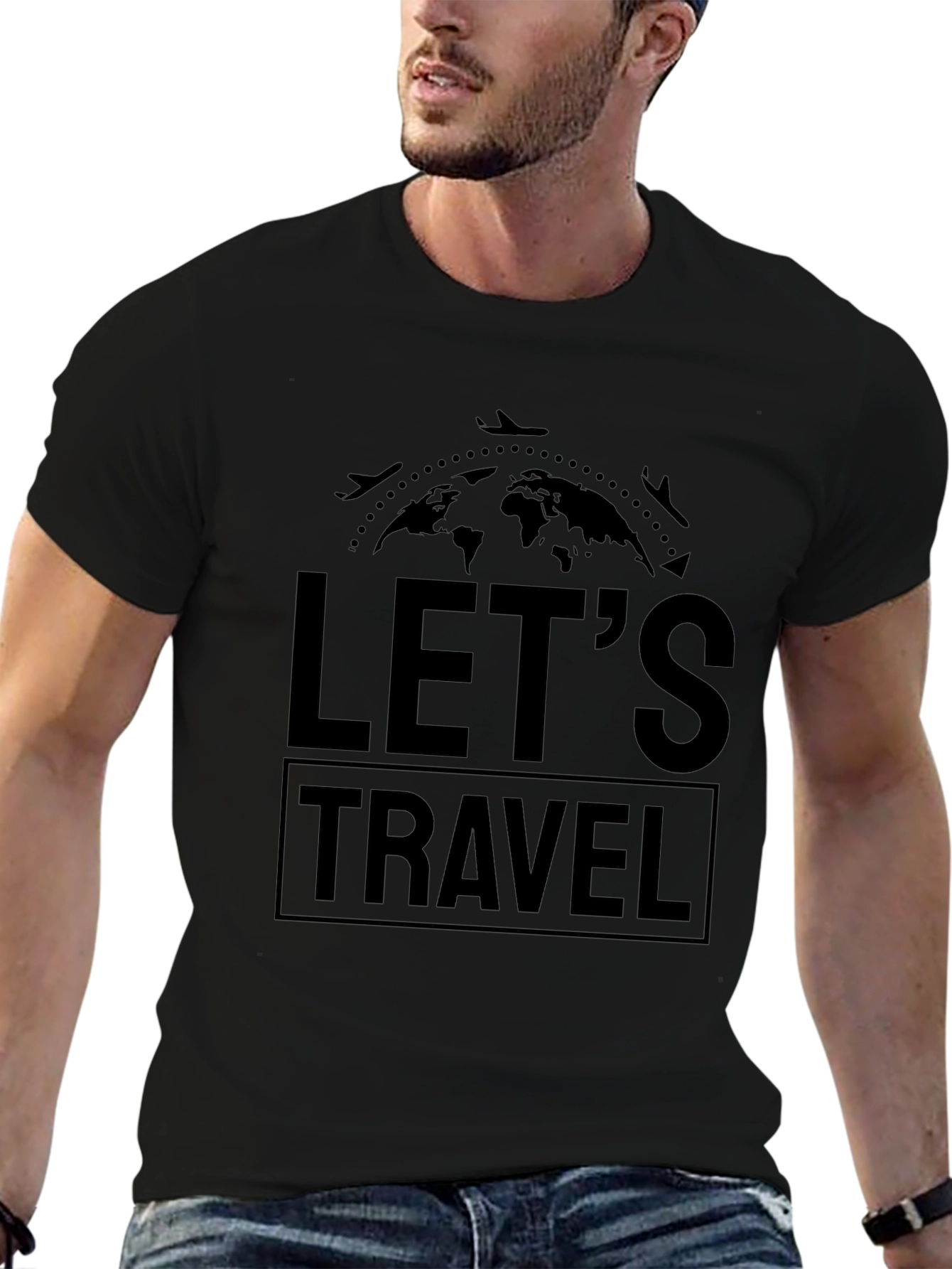 Lets Travel Black T-Shirt