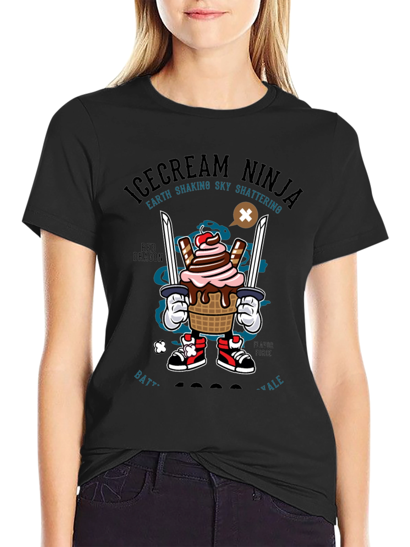 Ice Cream Ninja Graphic T-Shirt - Novelty Design