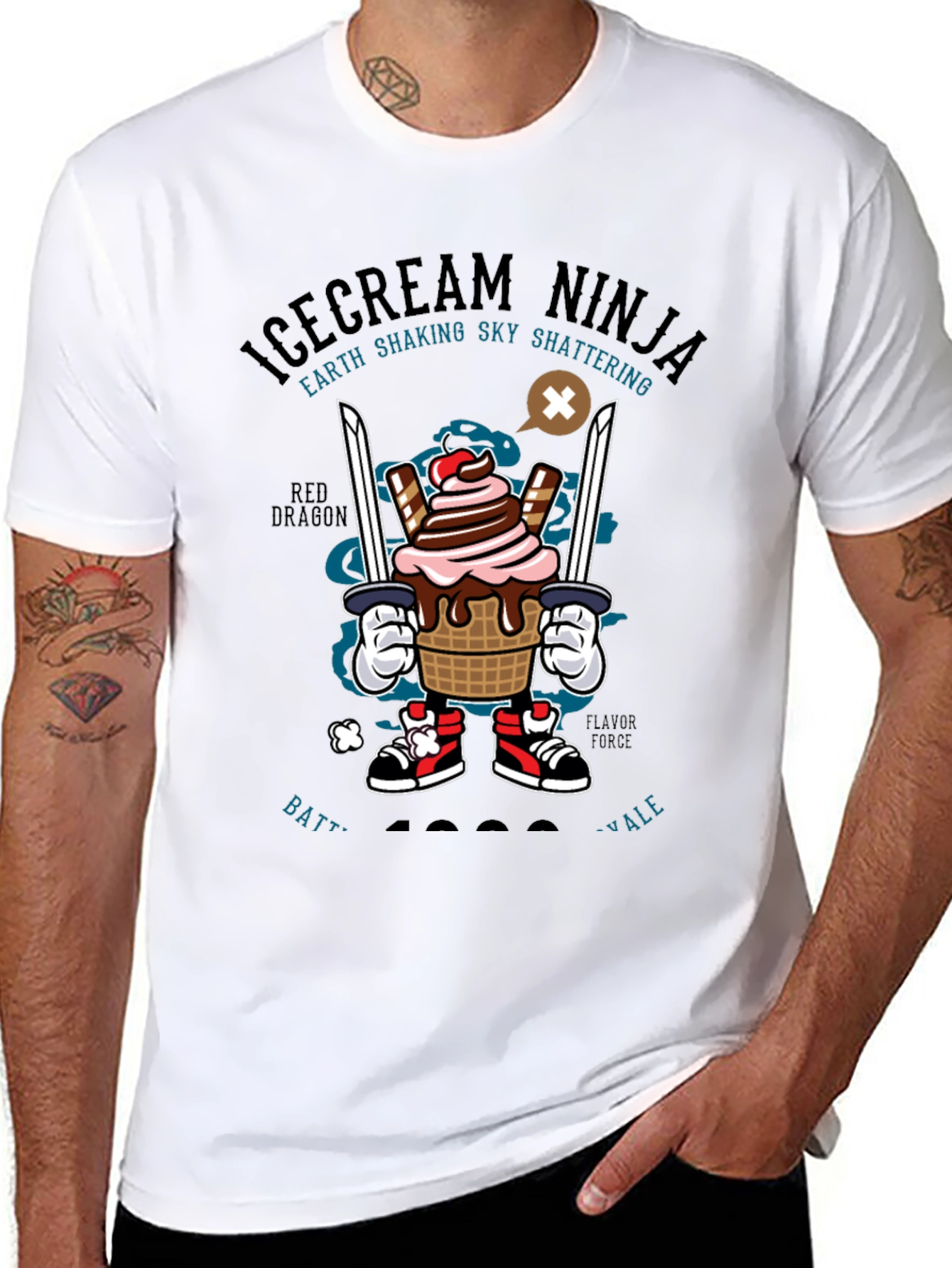 Ice Cream Ninja Graphic T-Shirt - Novelty Design