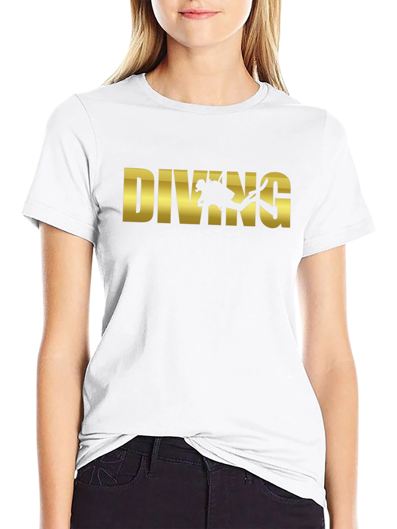 Diving Graphic T-Shirt - Black