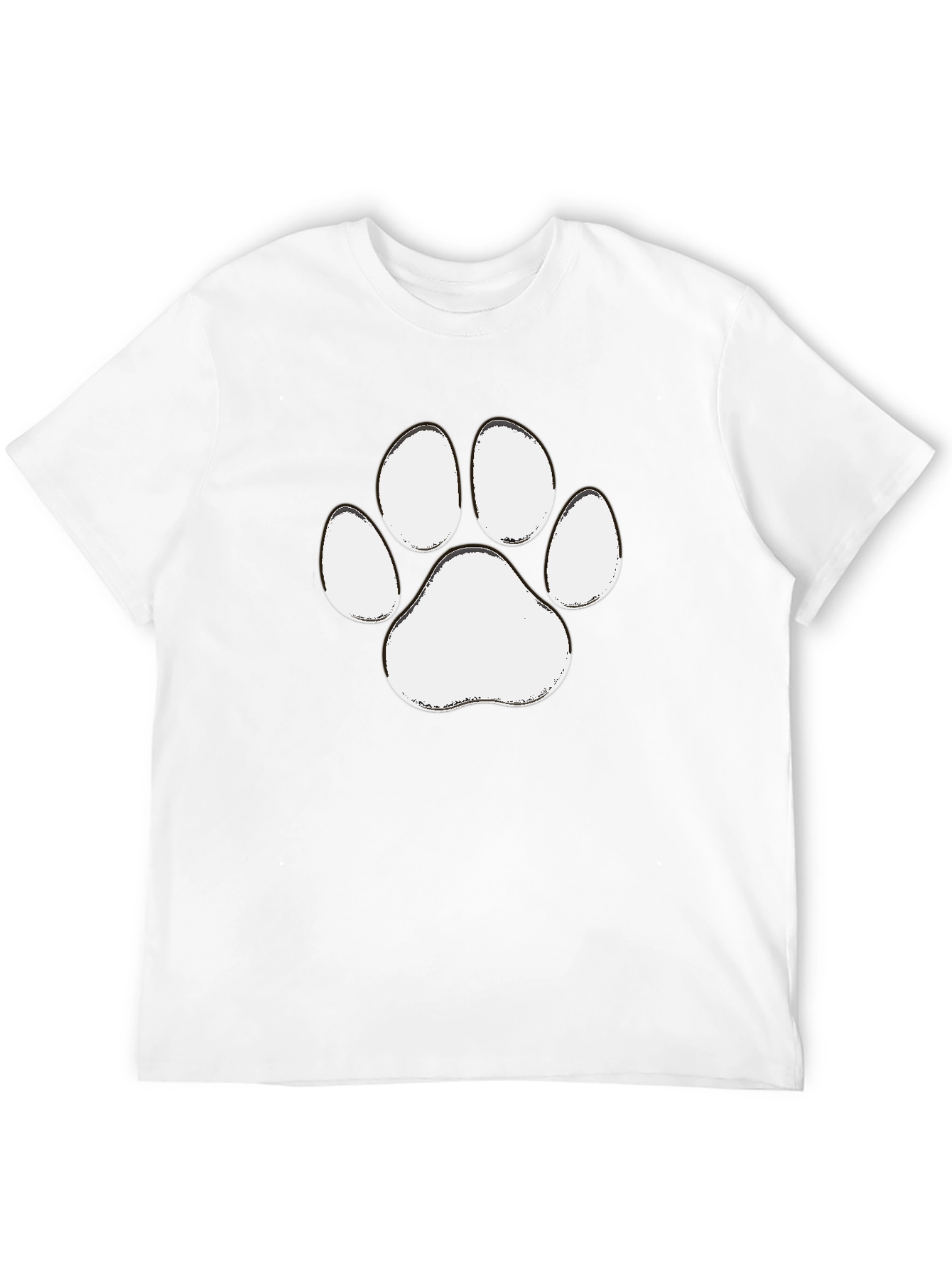 Paw Print Graphic Tee - Casual Black T-Shirt