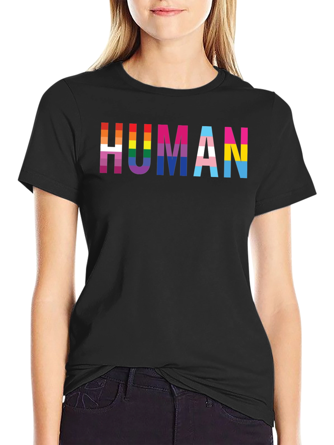 Pride Human T-Shirt - LGBTQ+ Rainbow Design