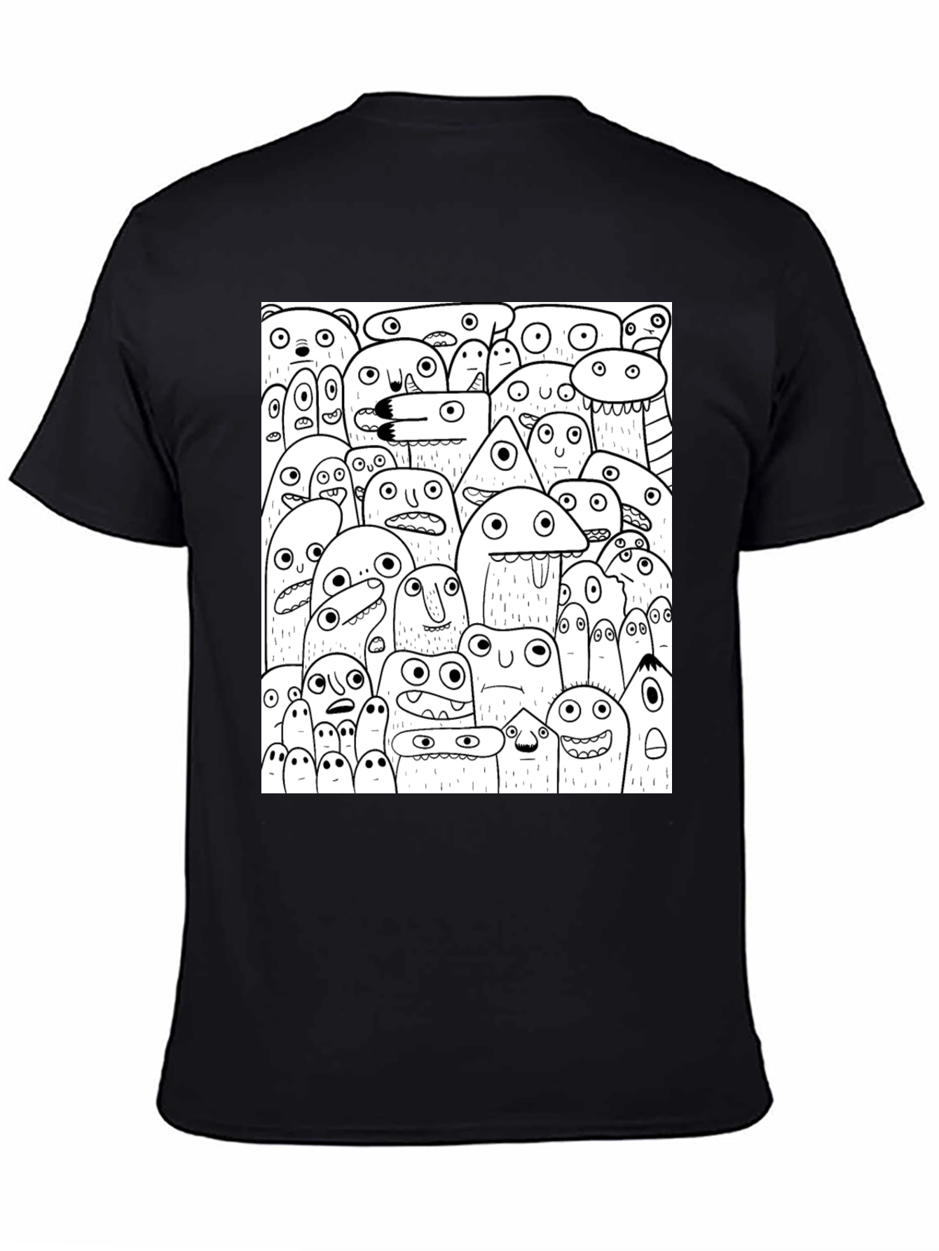 Monster Doodle Graphic Black T-Shirt