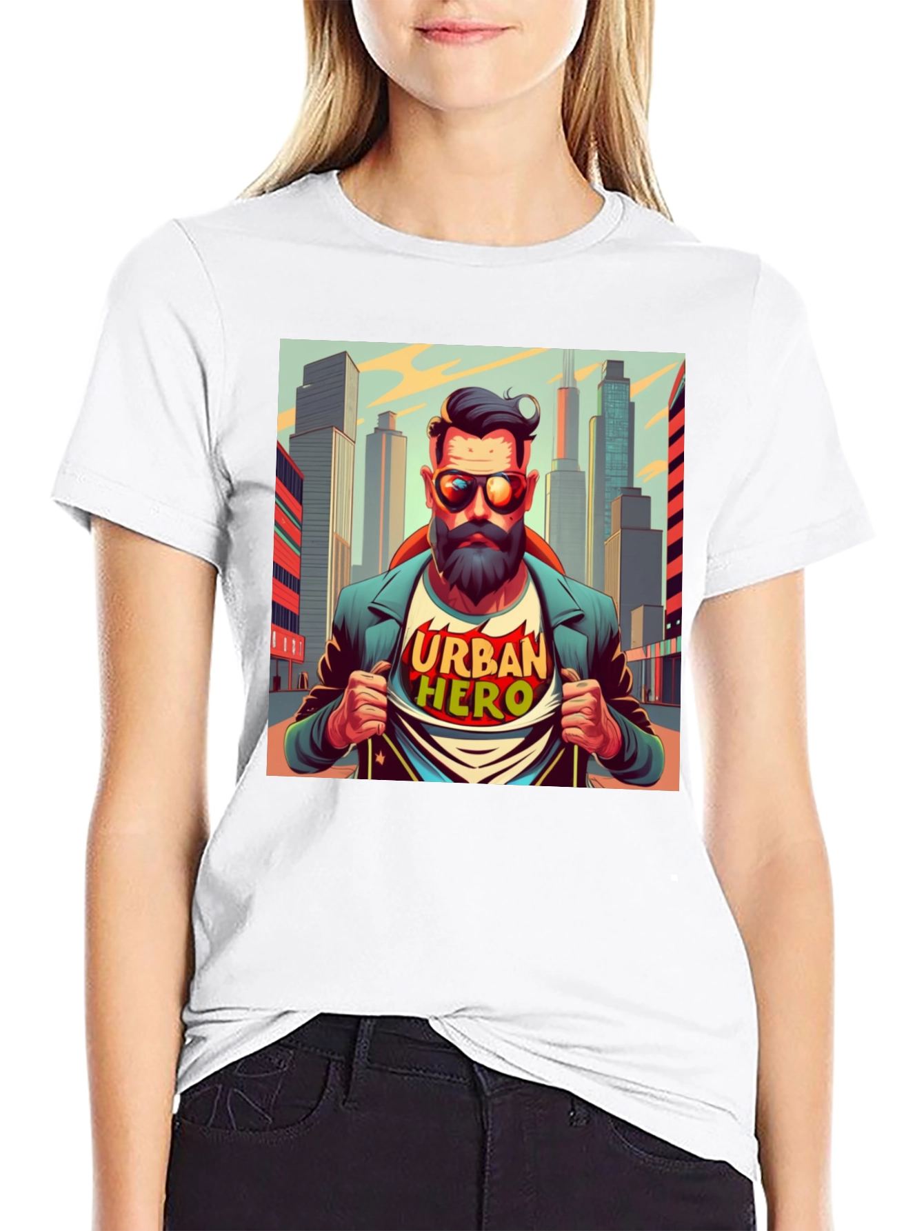 Urban Hero Graphic T-Shirt - Mens Black Tee