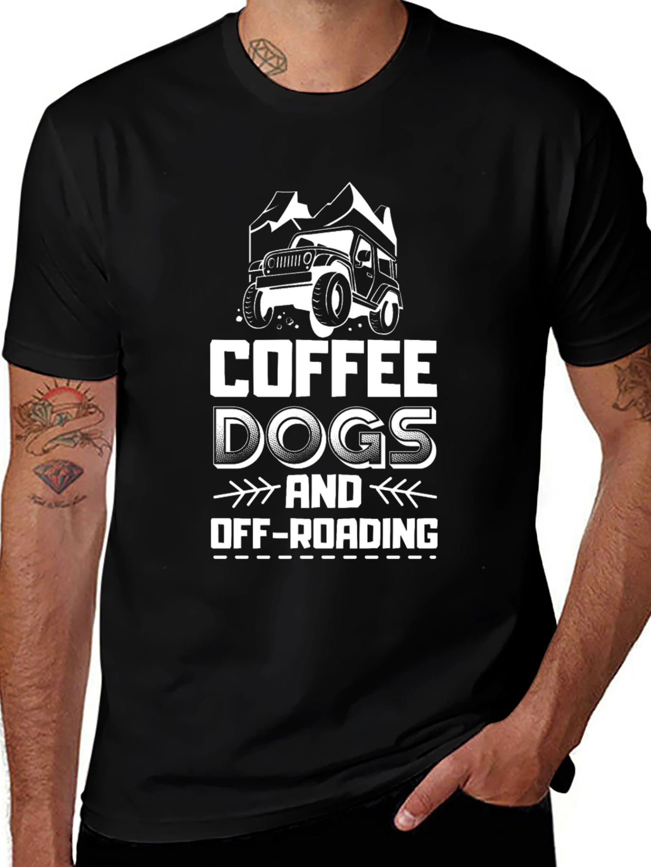 Coffee Dogs & Off-Roading T-Shirt – Jeep Adventure Graphic Tee