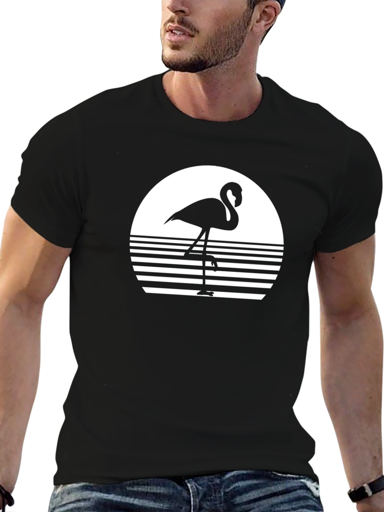 Retro Flamingo Graphic T-Shirt