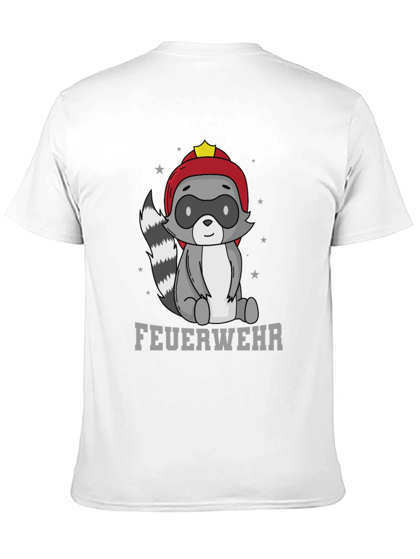 Firefighter Raccoon T-Shirt - Cute Cartoon Design