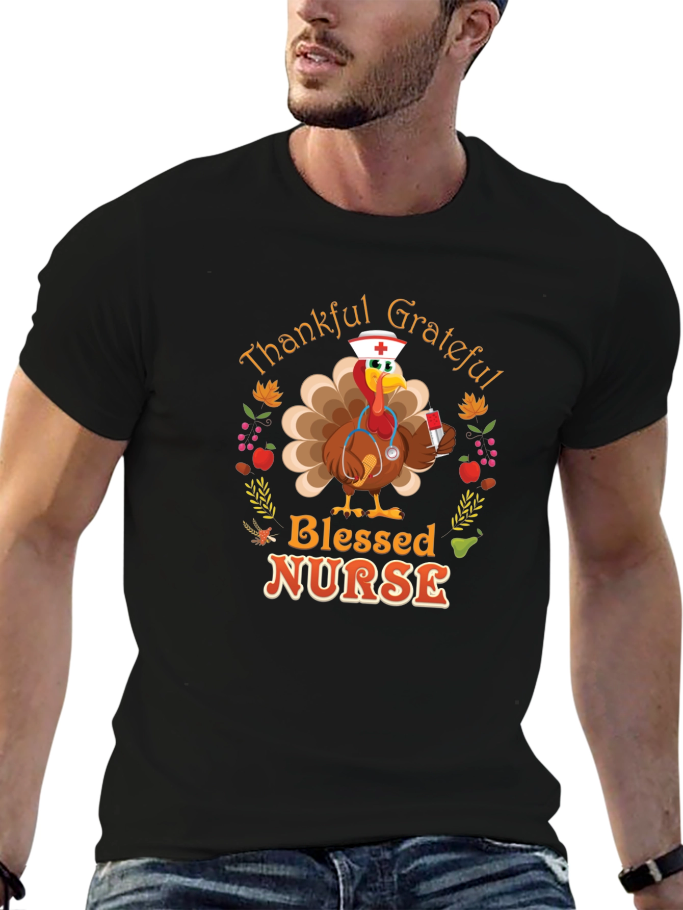 Thankful Grateful Blessed Nurse T-Shirt