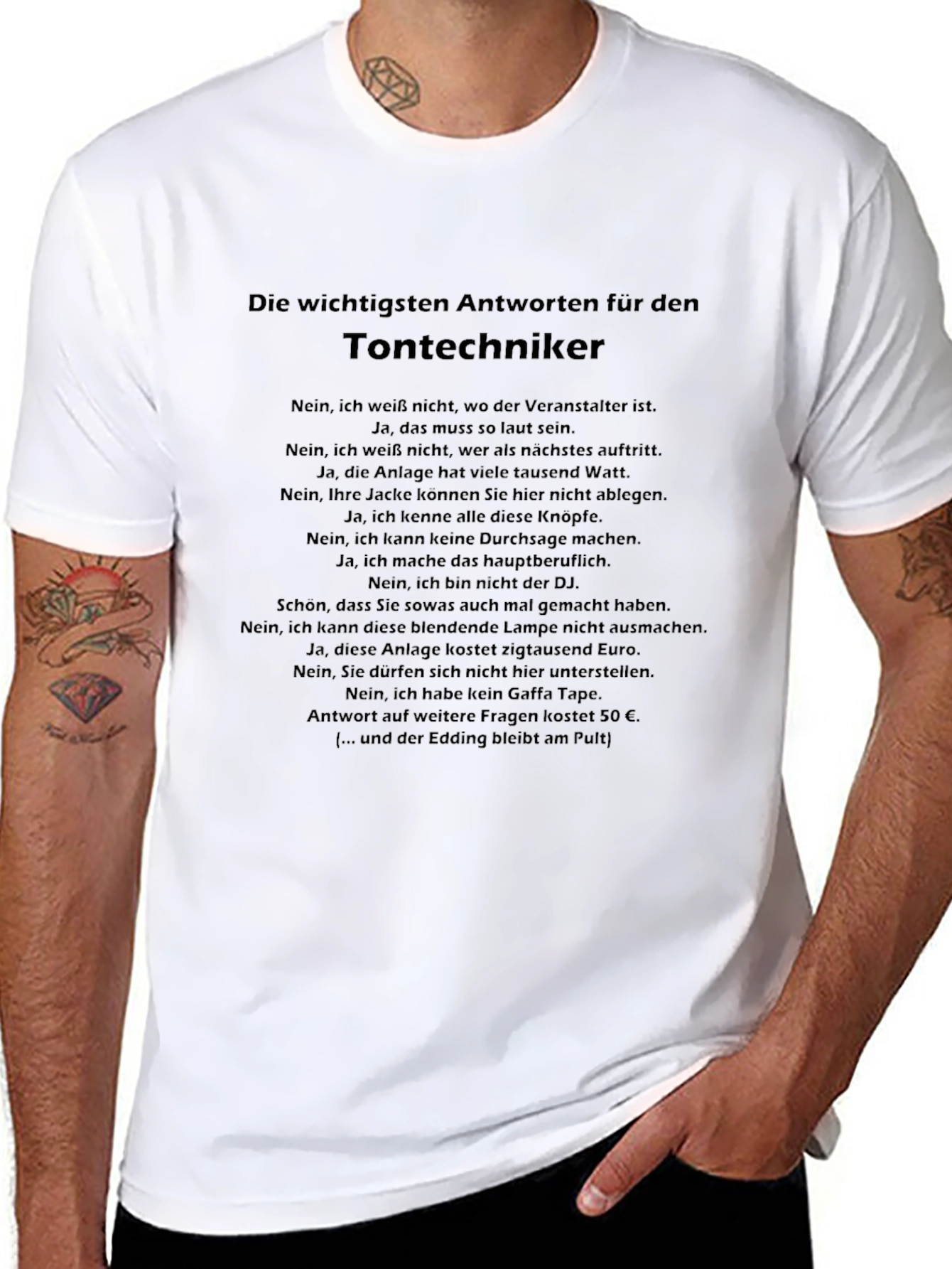 Sound Engineer Humor T-Shirt - German Text