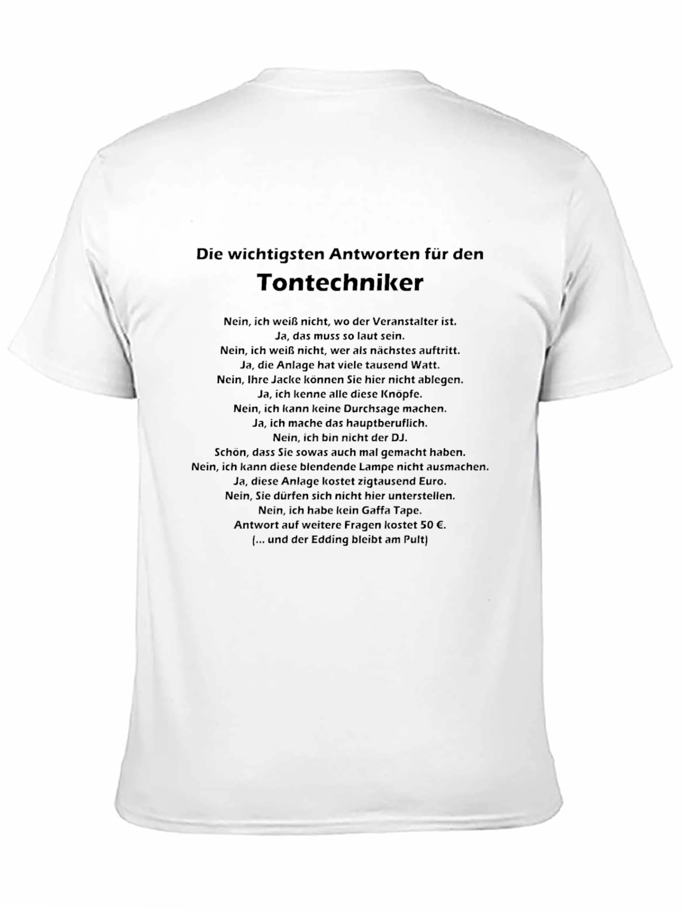 Sound Engineer Humor T-Shirt - German Text