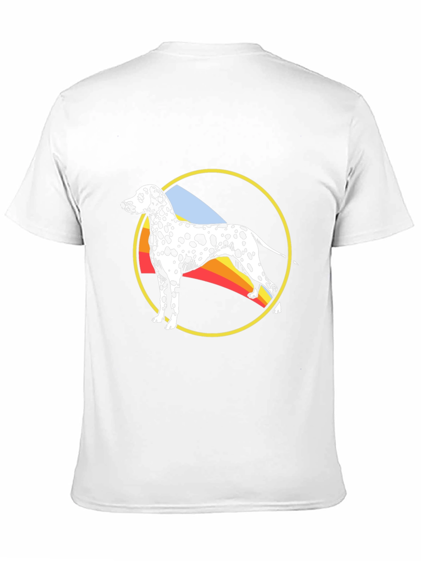 Dalmatian Dog Rainbow Circle Graphic Black T-Shirt