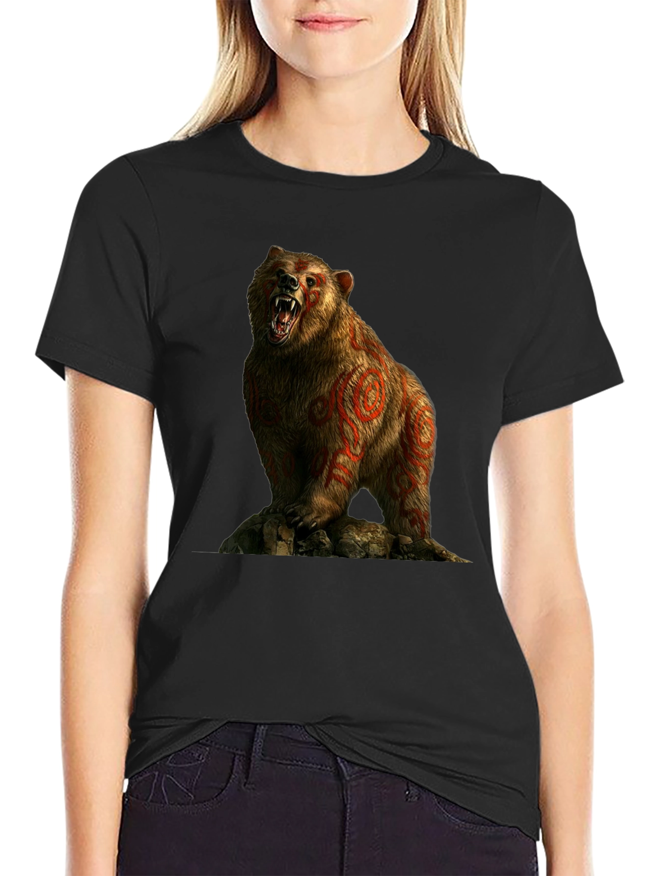 Bear Graphic T-Shirt - Mens Black Tee