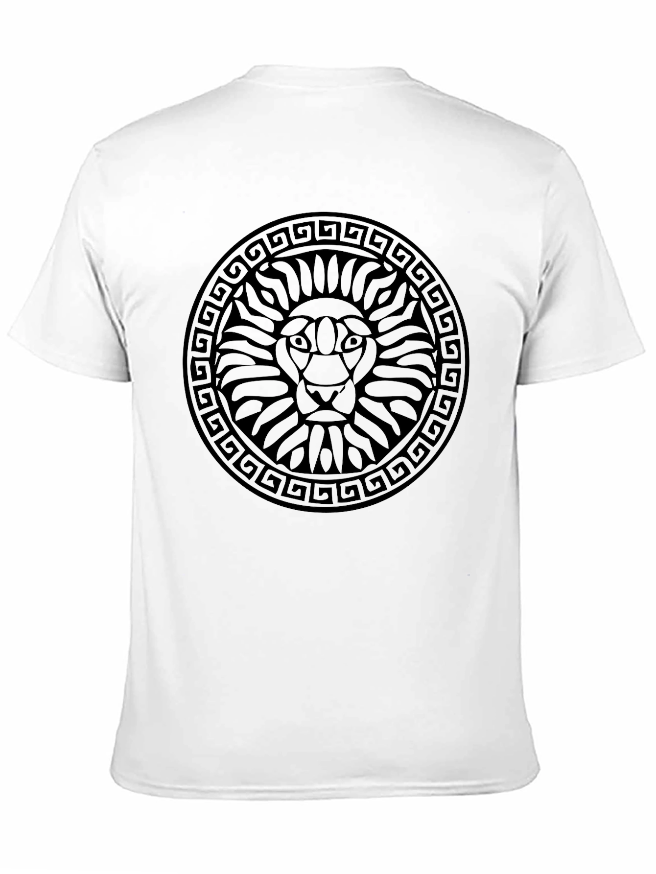 Lion Head Graphic Print Black T-Shirt